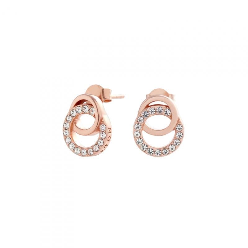 Rose Gold Plated Classics Interlink Drop Stud Earrings