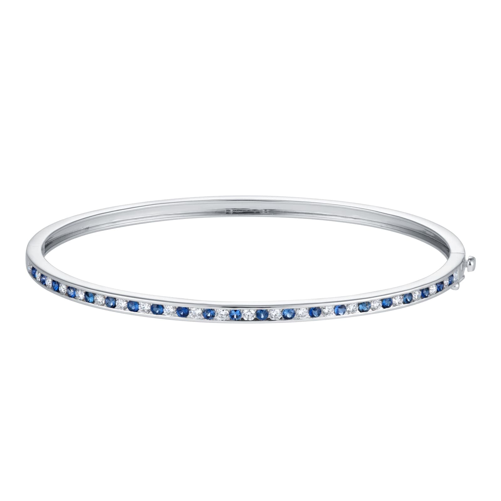 9ct White Gold Sapphire and Diamond 0.55cttw Bangle