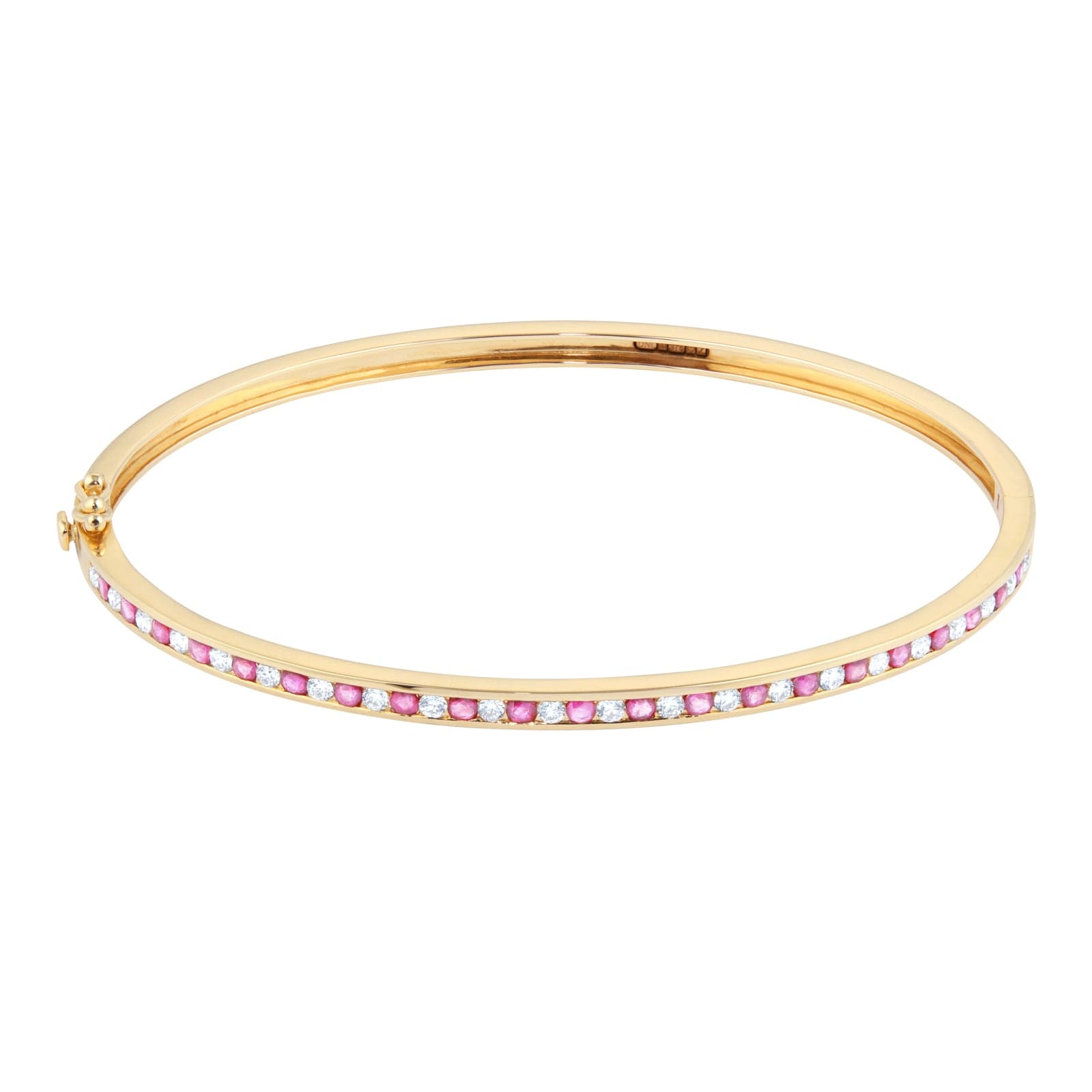 9ct Yellow Gold Ruby and Diamond 0.55cttw Bangle