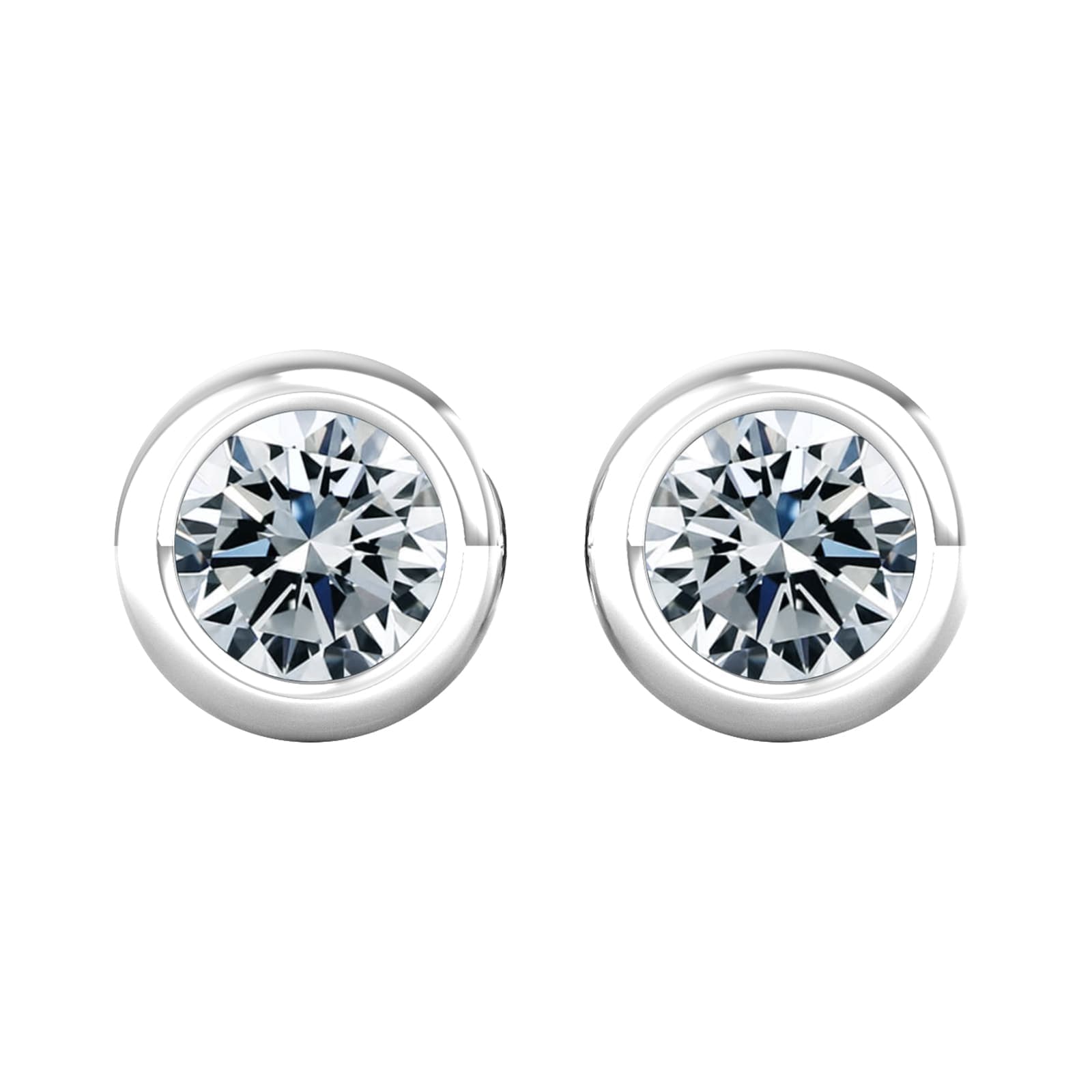 9ct White Gold 1ct Diamond Stud Earrings