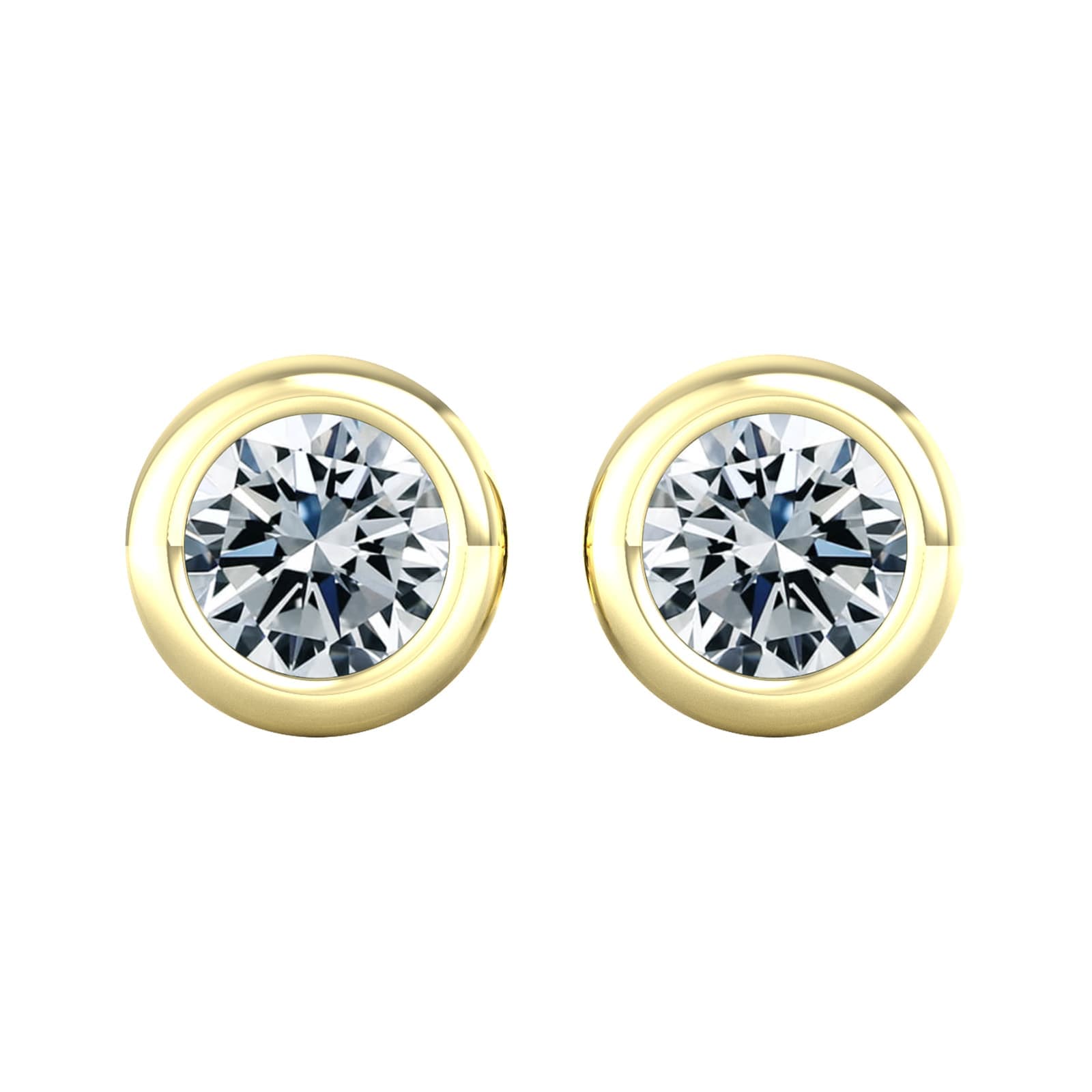 9ct Yellow Gold 1ct Diamond Stud Earrings
