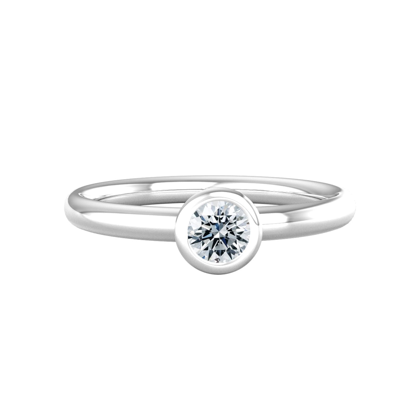 18ct White Gold 0.25ct Diamond Ring - Ring Size E.5