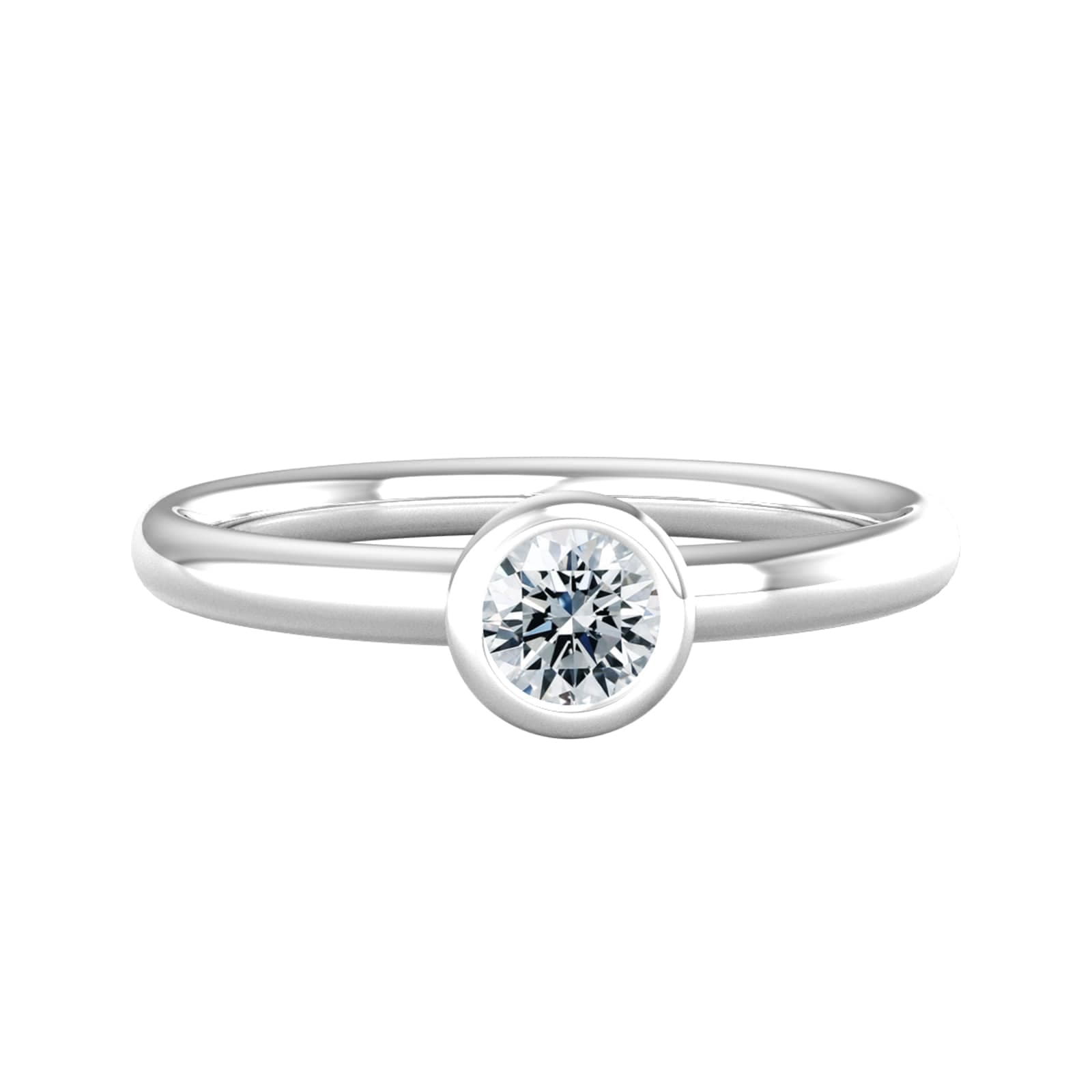 9ct White Gold 0.33ct Diamond Ring - Ring Size R.5