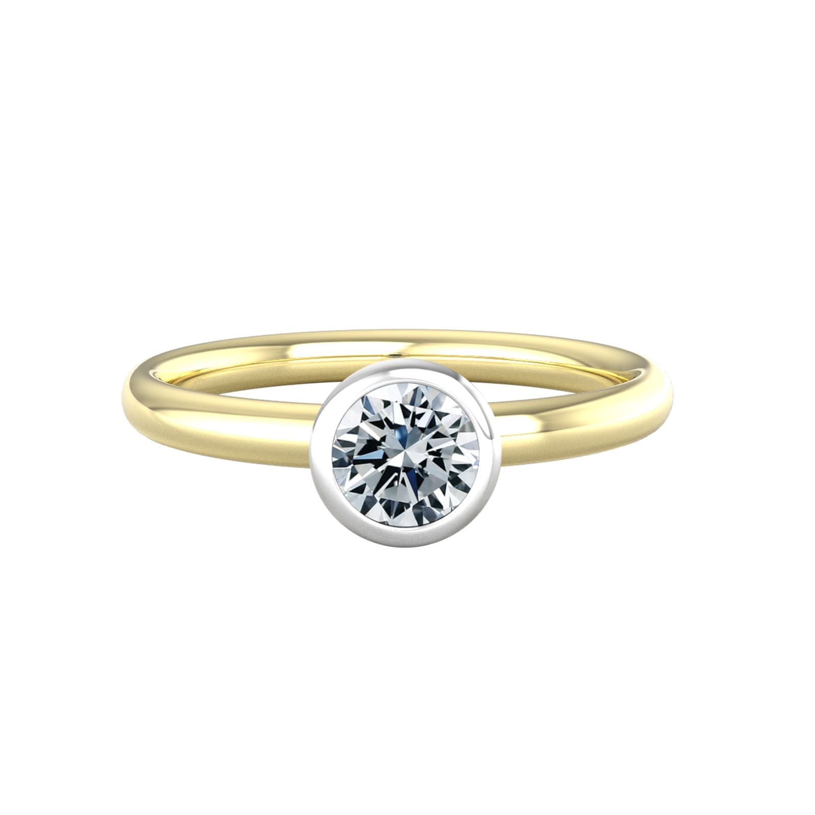 9ct White & Yellow Gold 0.40ct Diamond Ring