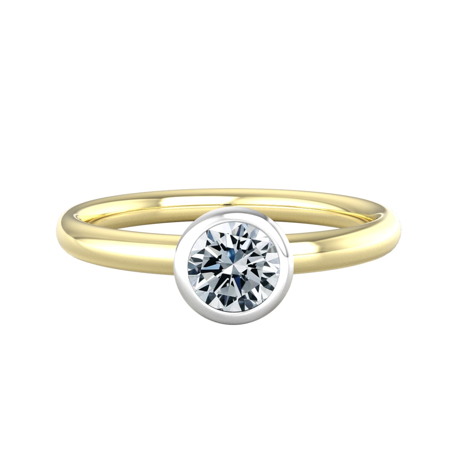 9ct White & Yellow Gold 0.50ct Diamond Ring - Ring Size N.5