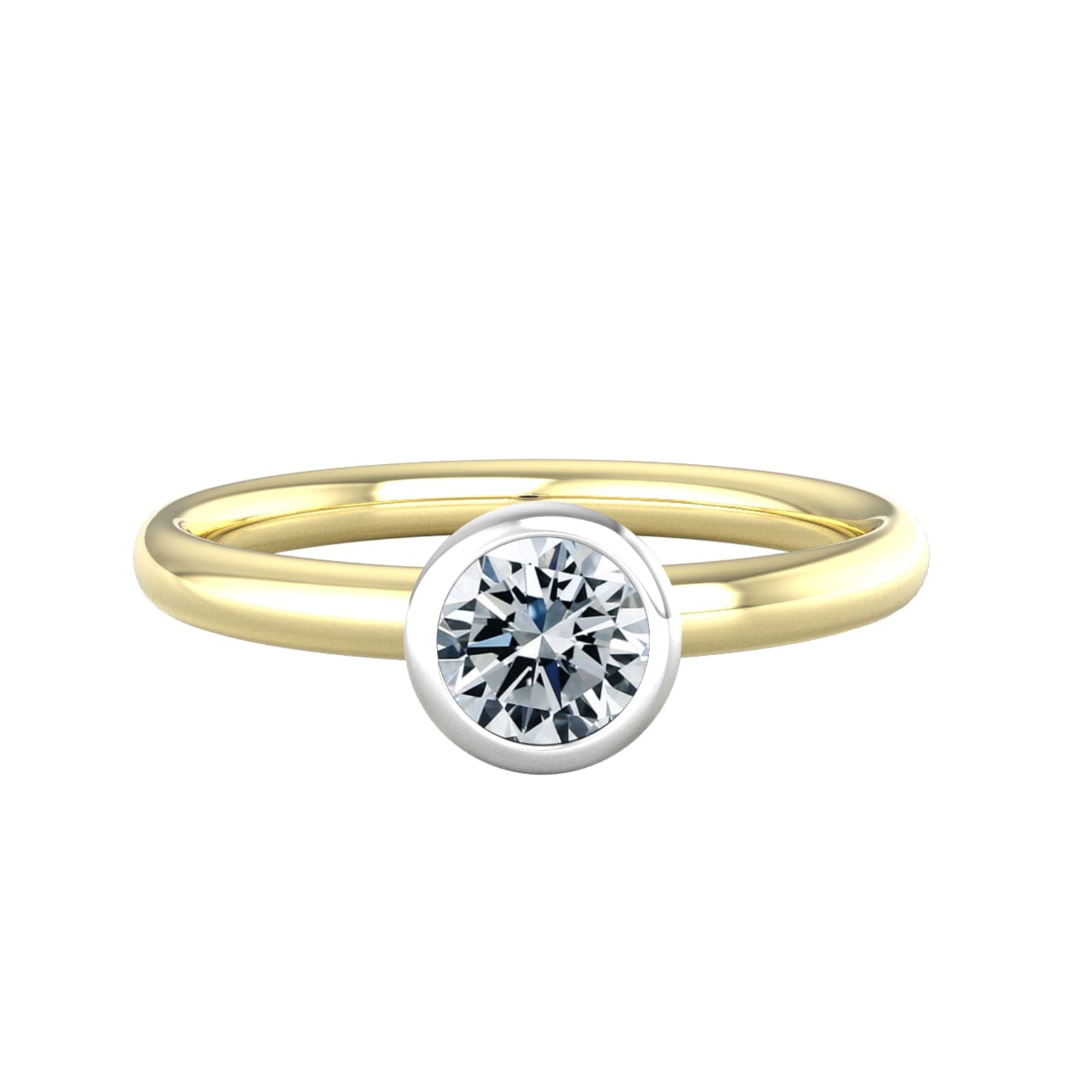 18ct White & Yellow Gold 0.50ct Diamond Ring - Ring Size D.5