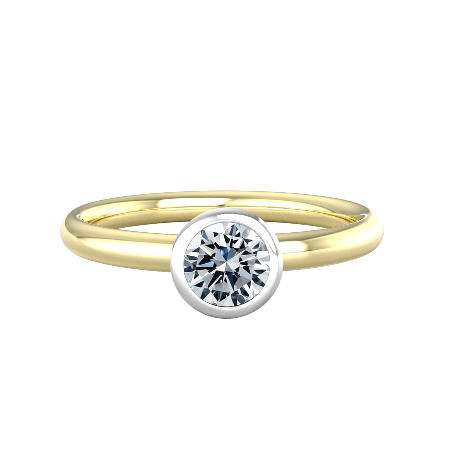 9ct White & Yellow Gold 0.60ct Diamond Ring - Ring Size G.5