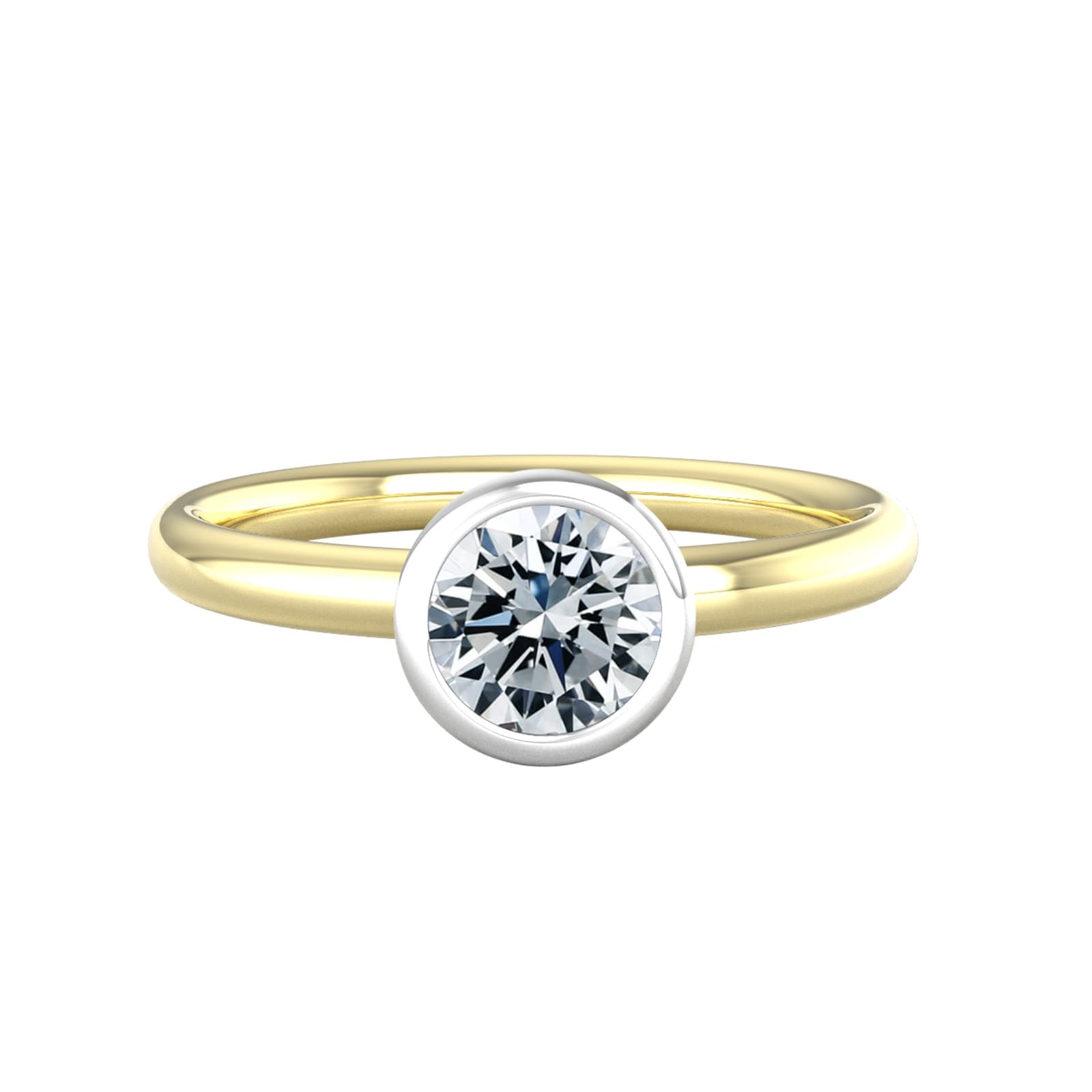 18ct White & Yellow Gold 0.75ct Diamond Ring - Ring Size P.5