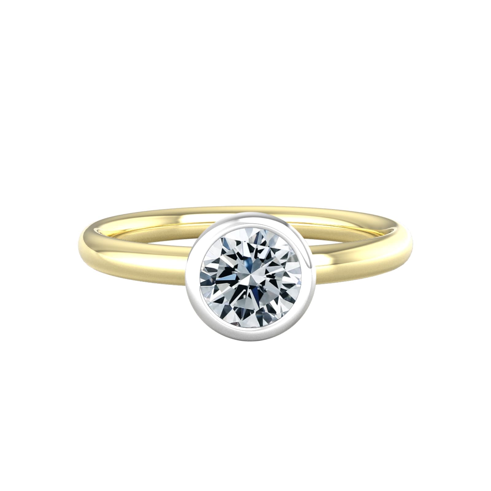 9ct White & Yellow Gold 0.80ct Diamond Ring - Ring Size B
