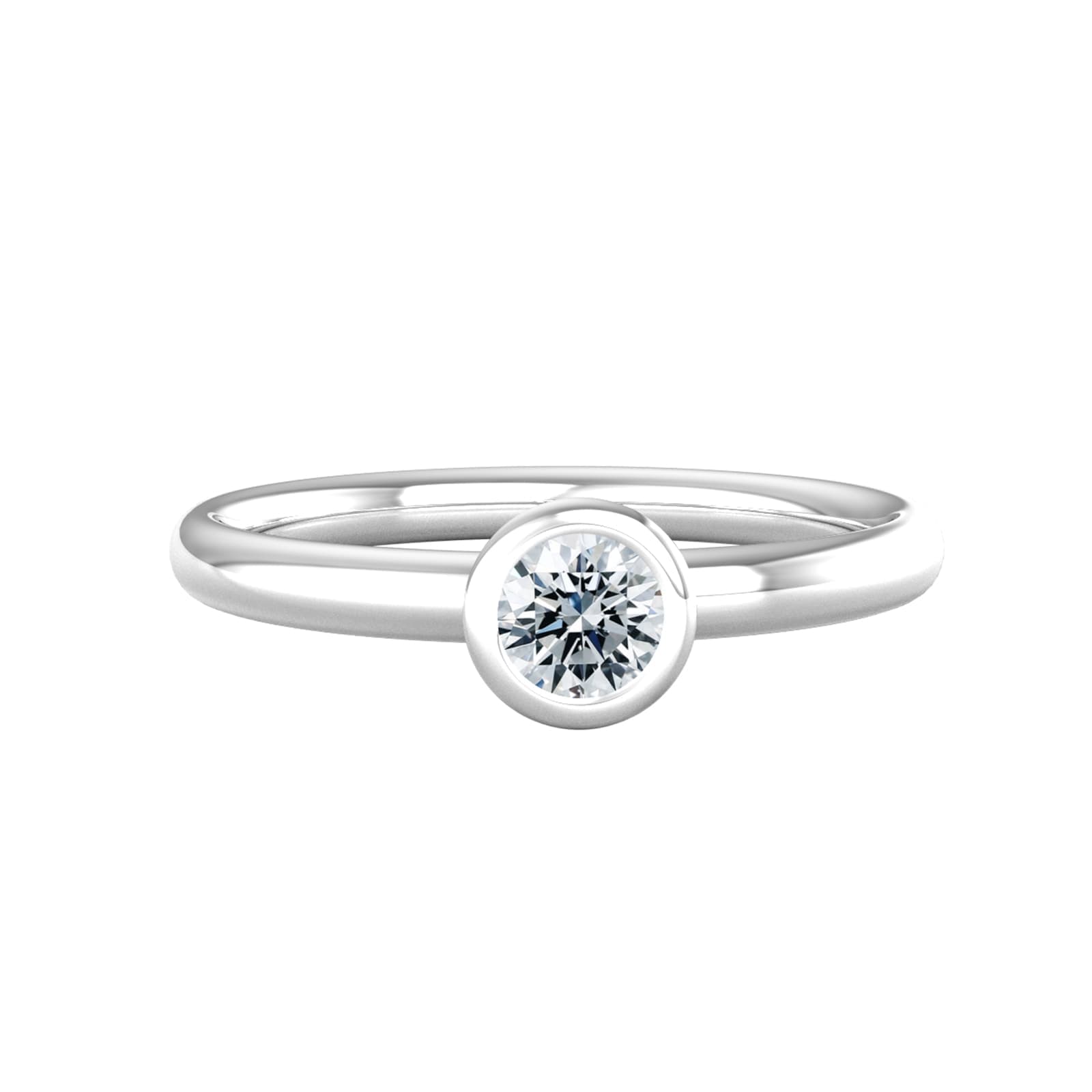 9ct White Gold 0.25ct Diamond Ring - Ring Size E.5