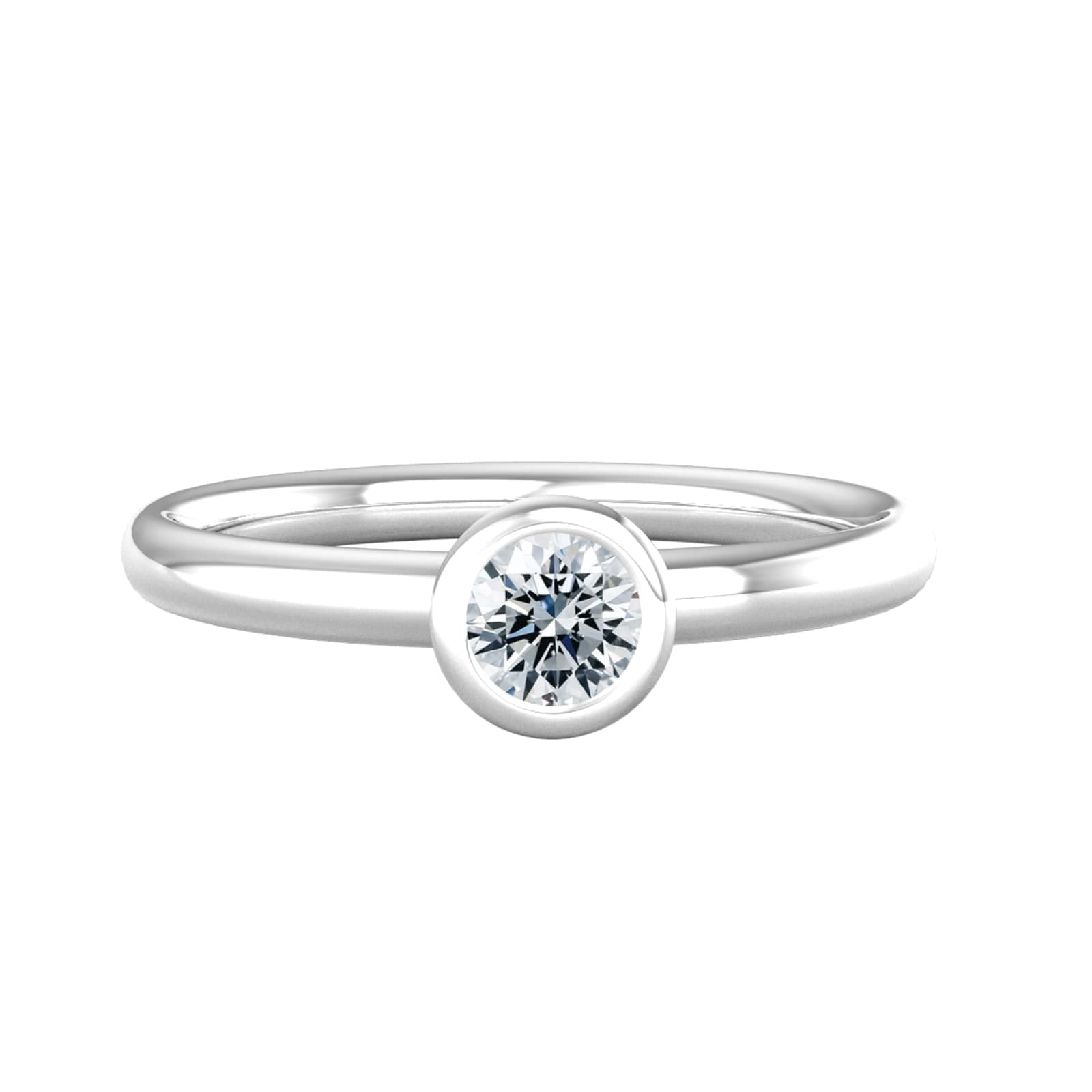 18ct White Gold 0.33ct Diamond Ring - Ring Size S