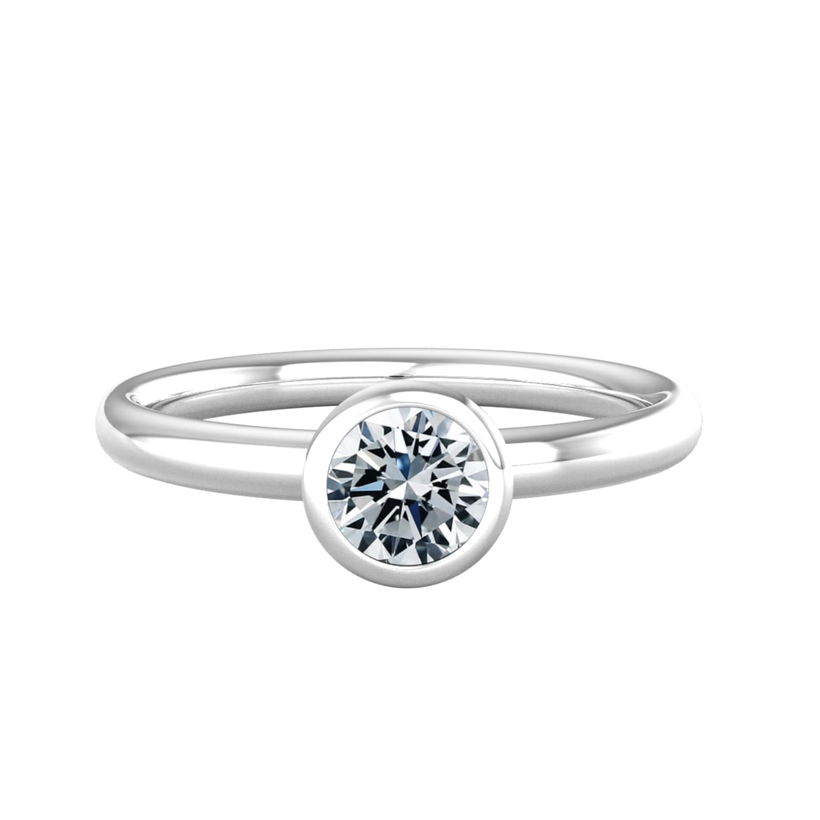 9ct White Gold 0.40ct Diamond Ring - Ring Size M.5