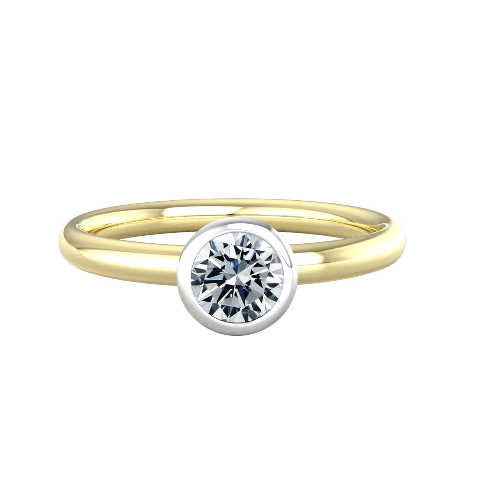 18ct White & Yellow Gold 0.40ct Diamond Ring - Ring Size H.5