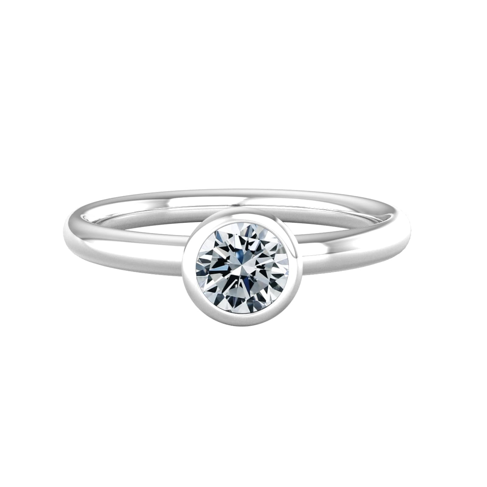 9ct White Gold 0.50ct Diamond Ring - Ring Size O.5