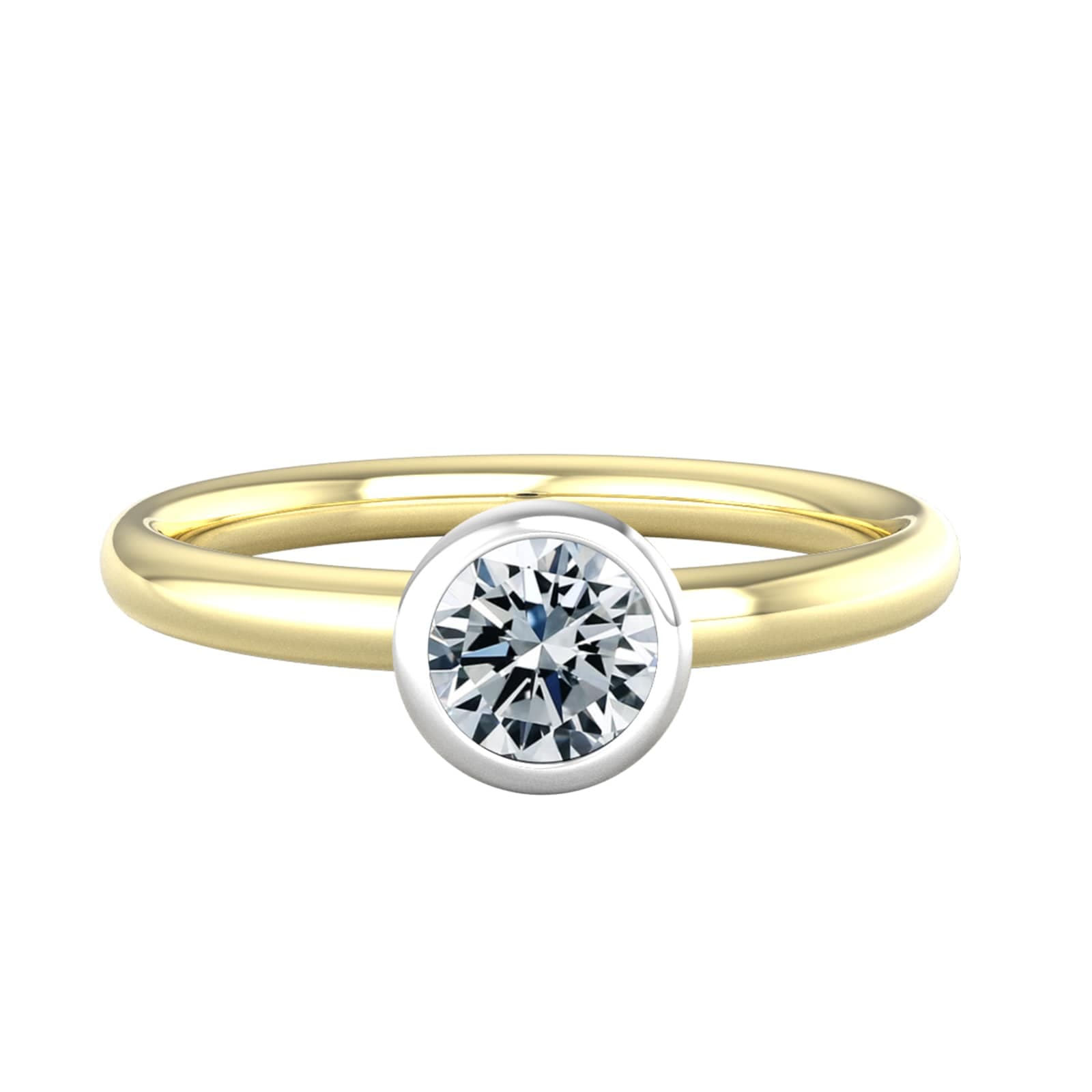 18ct White & Yellow Gold 0.50ct Diamond Ring - Ring Size T