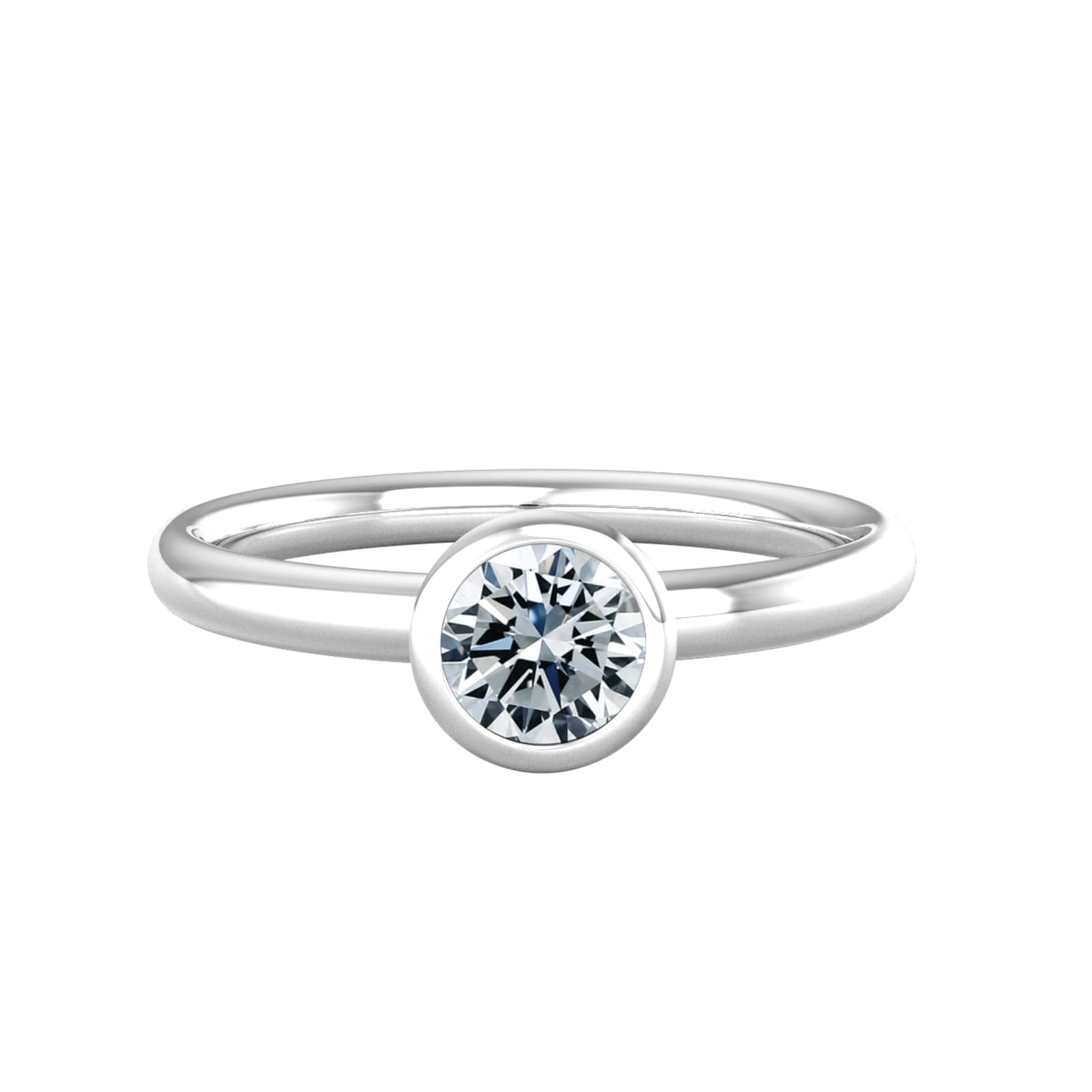 9ct White Gold 0.60ct Diamond Ring - Ring Size H