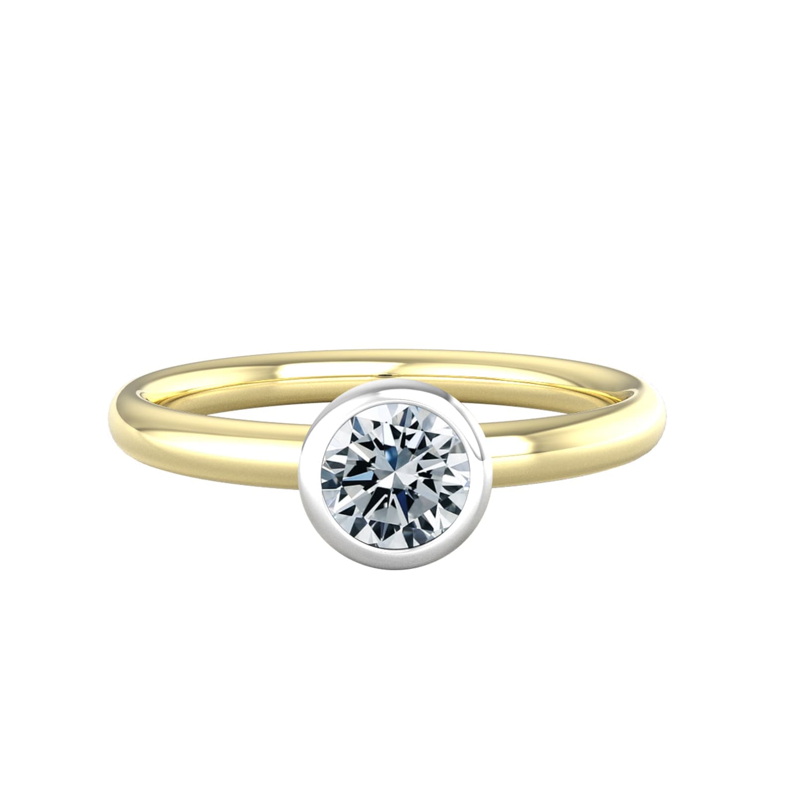 9ct White & Yellow Gold 0.60ct Diamond Ring - Ring Size G
