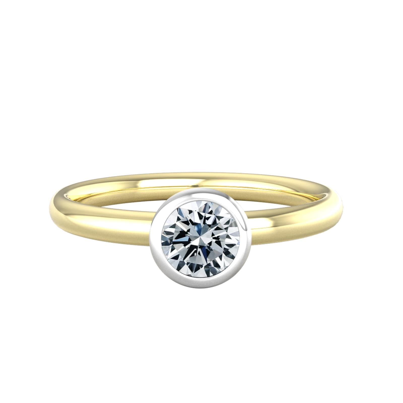 18ct White & Yellow Gold 0.60ct Diamond Ring - Ring Size R