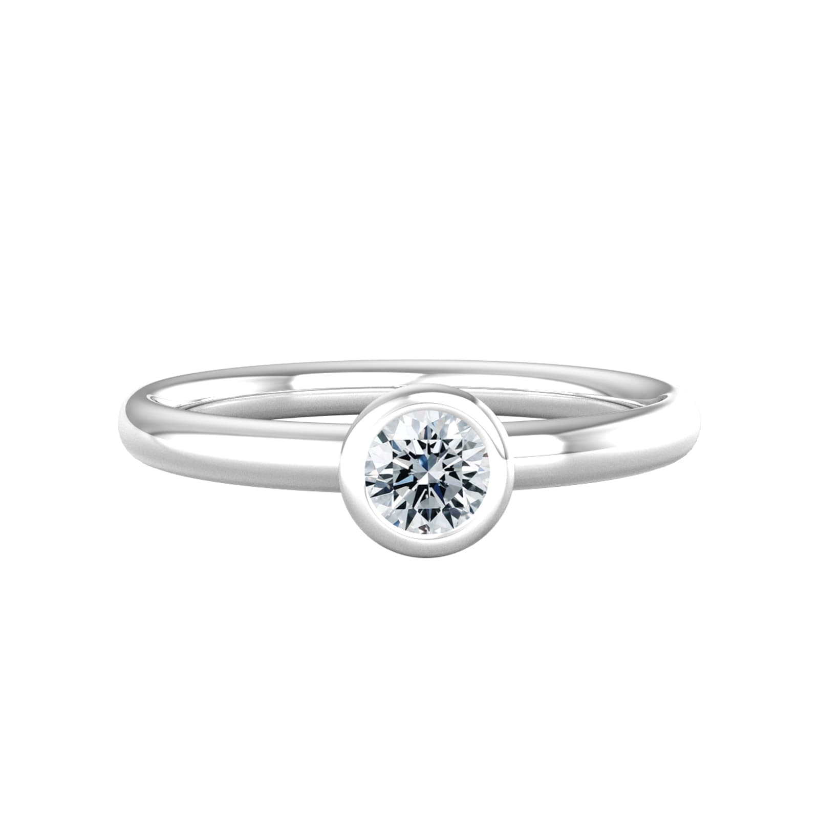 9ct White Gold 0.25ct Diamond Ring - Ring Size K.5