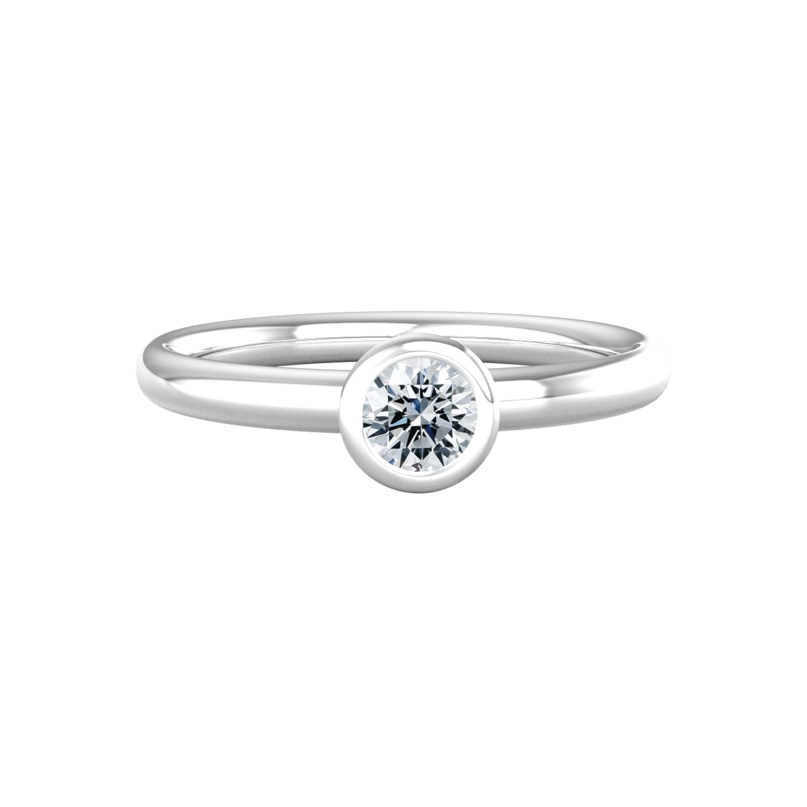 9ct White Gold 0.33ct Diamond Ring - Ring Size D.5