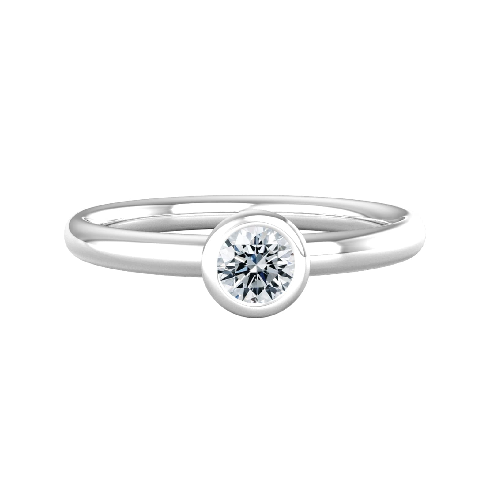 18ct White Gold 0.33ct Diamond Ring - Ring Size D.5