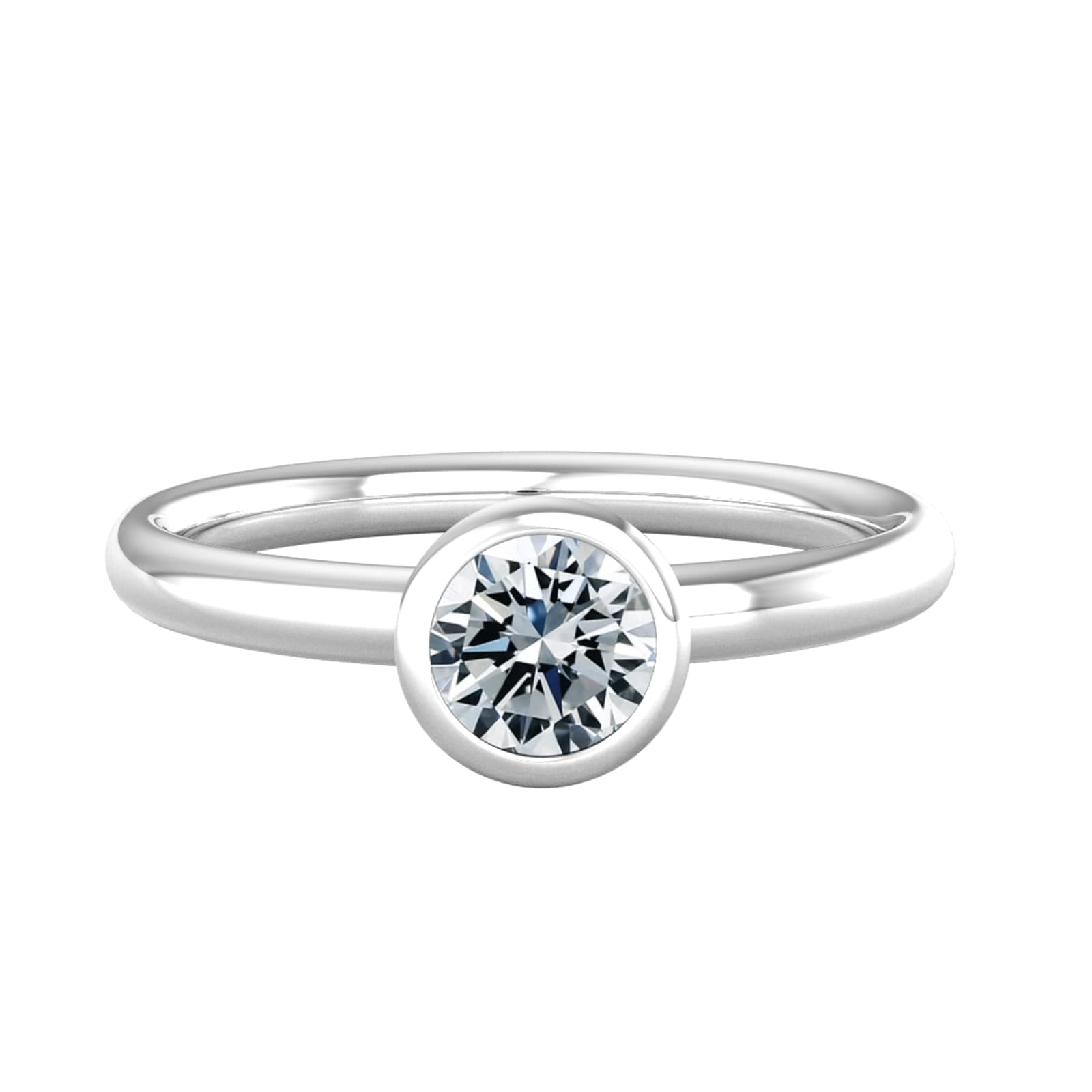 9ct White Gold 0.40ct Diamond Ring - Ring Size X