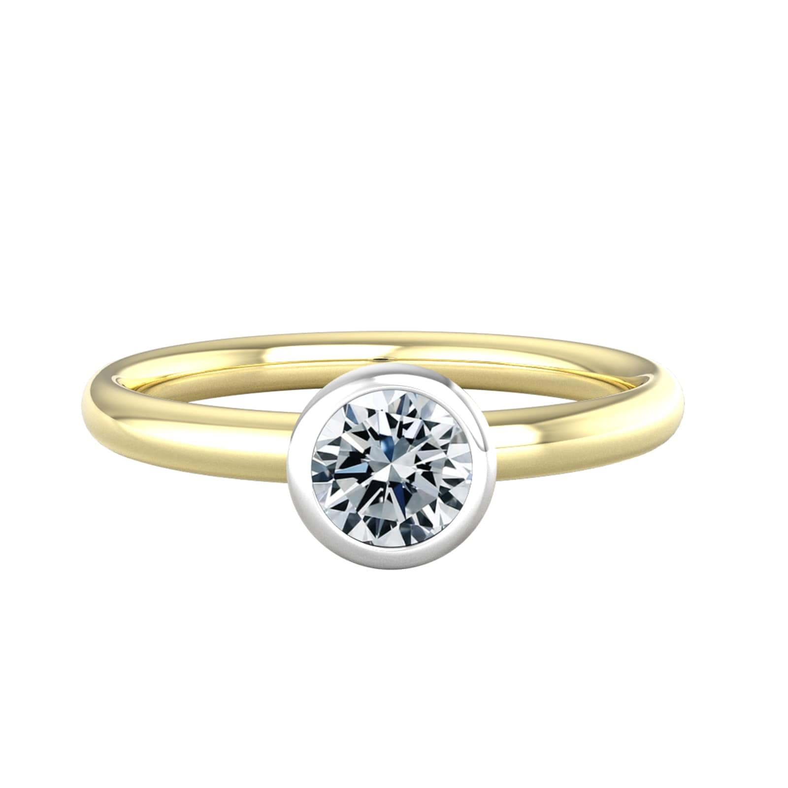 9ct White & Yellow Gold 0.40ct Diamond Ring - Ring Size Q