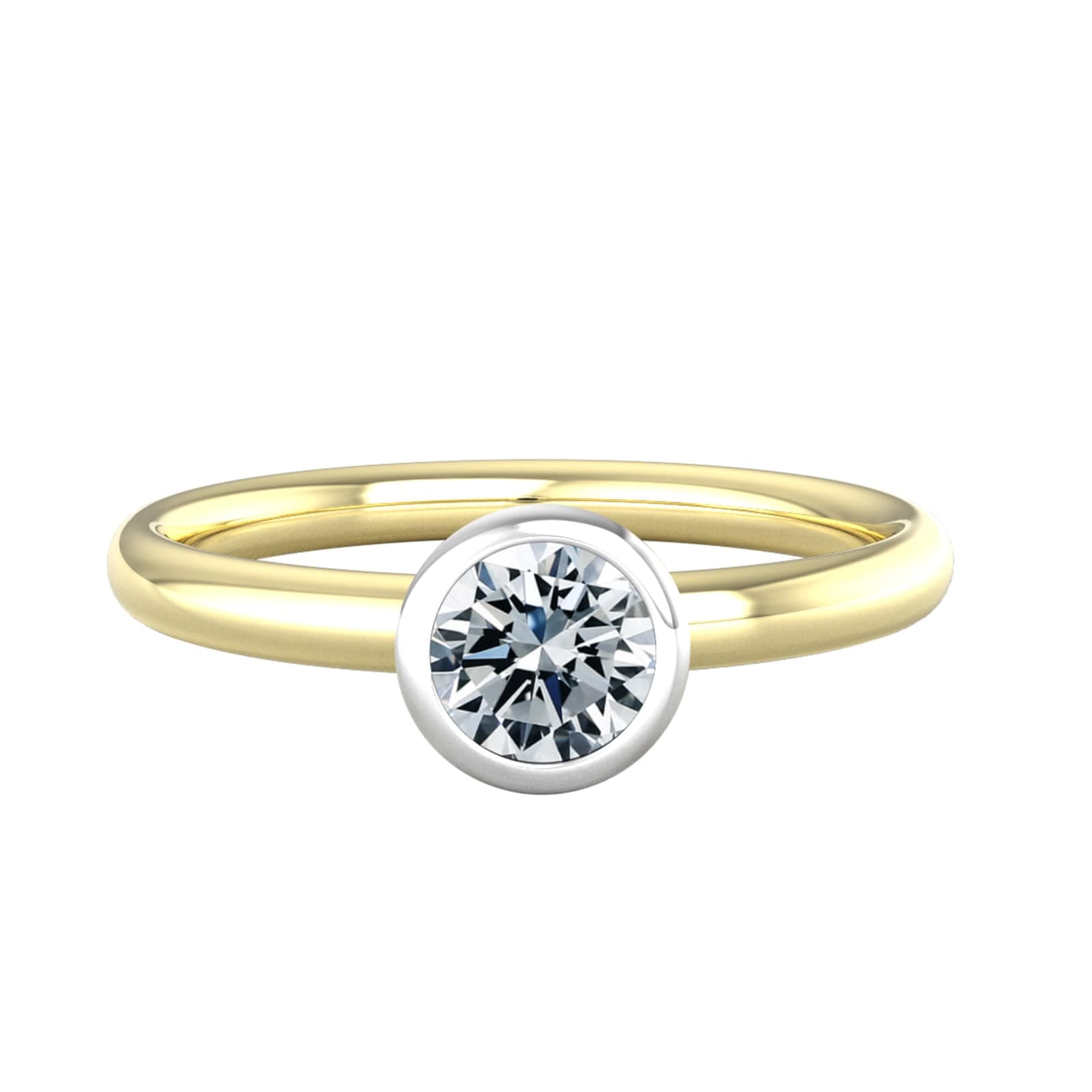 18ct White & Yellow Gold 0.40ct Diamond Ring - Ring Size O.5