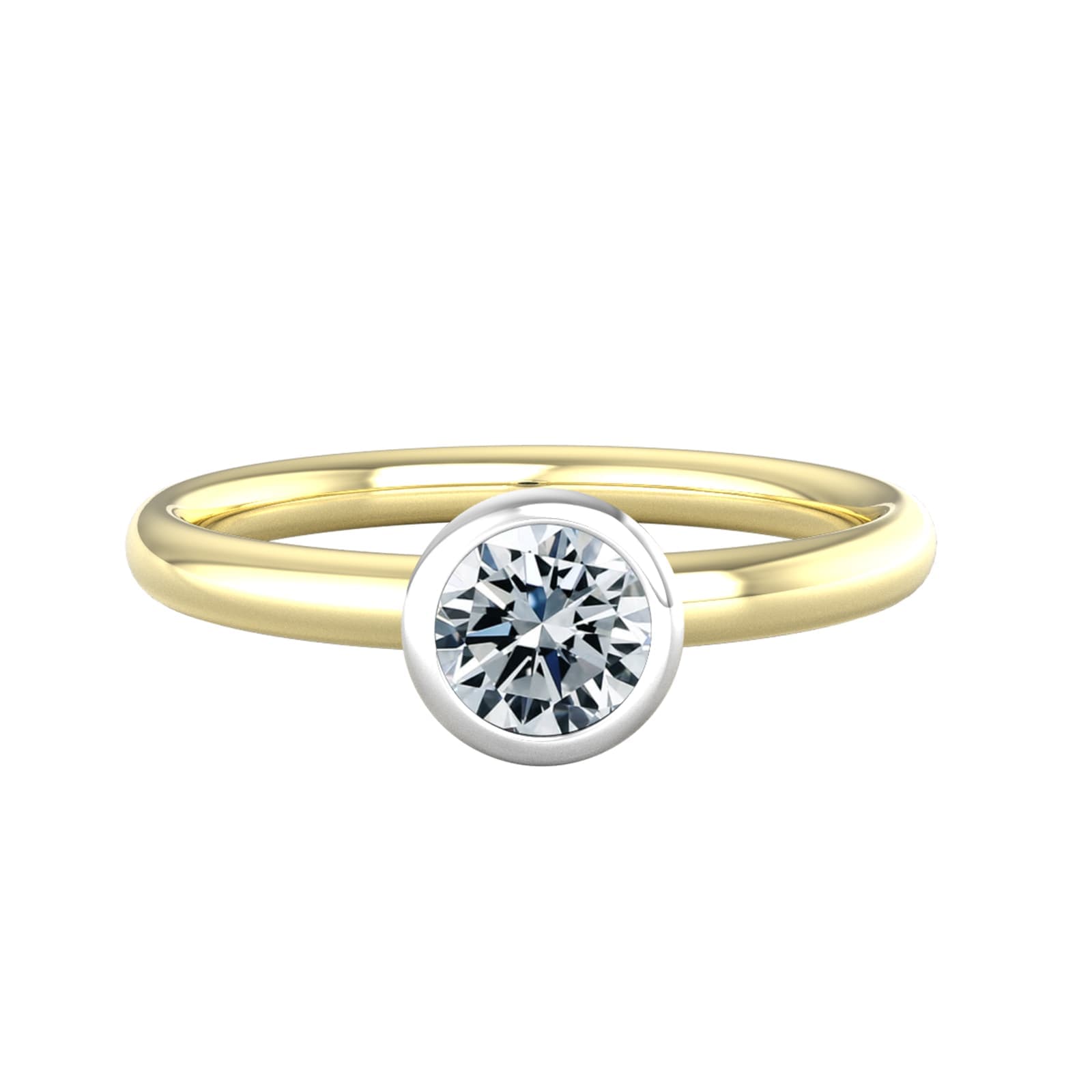 18ct White & Yellow Gold 0.50ct Diamond Ring - Ring Size S