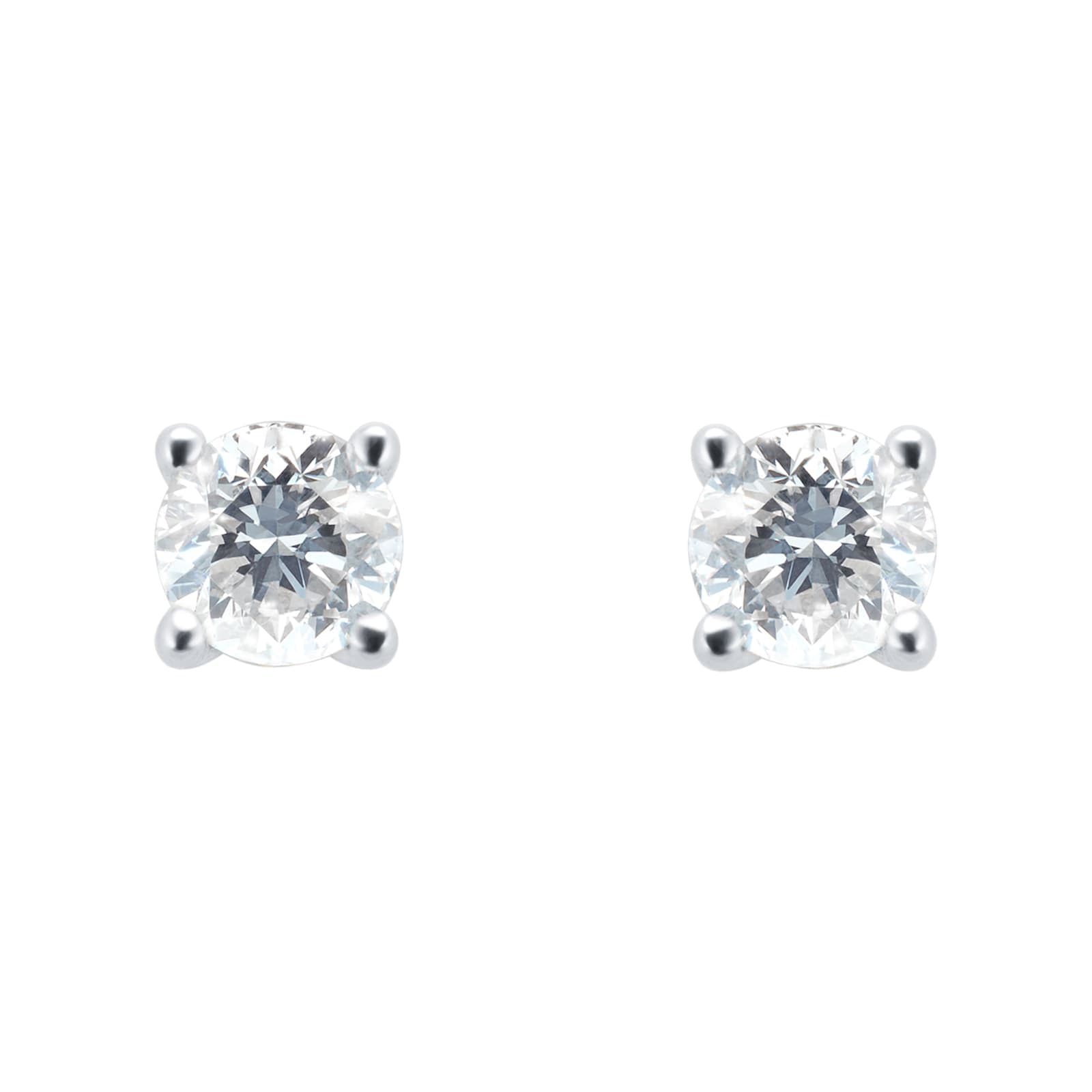 18ct White Gold 0.33cttw Solitaire Diamond Stud Earrings