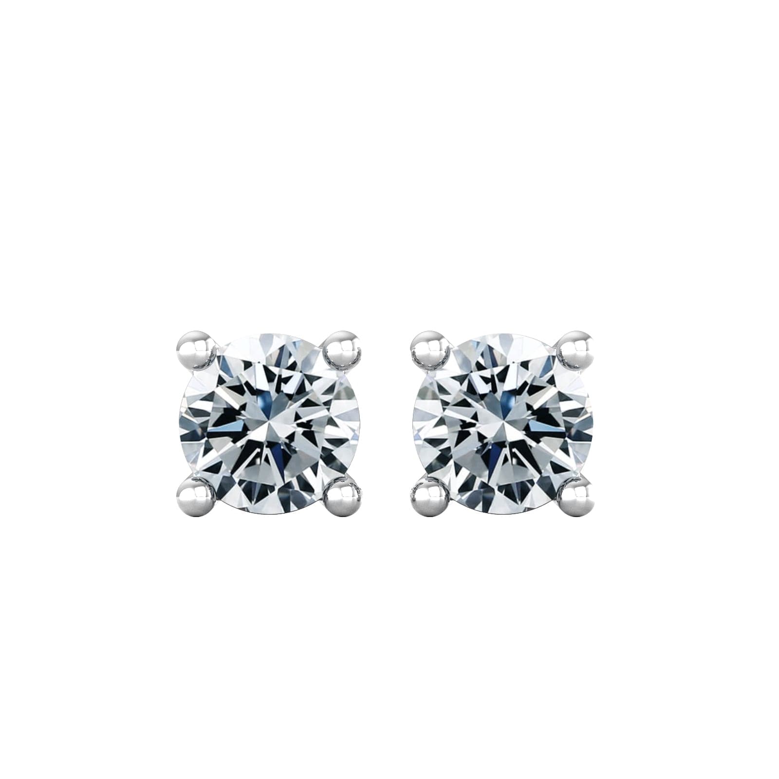 9ct White Gold 0.75cttw Solitaire Diamond Stud Earrings