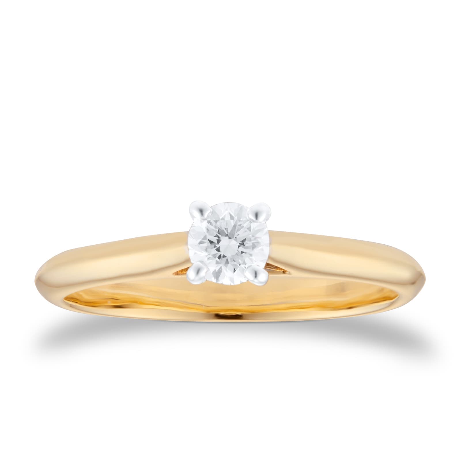 9ct White & Yellow Gold 0.25ct Diamond Ring