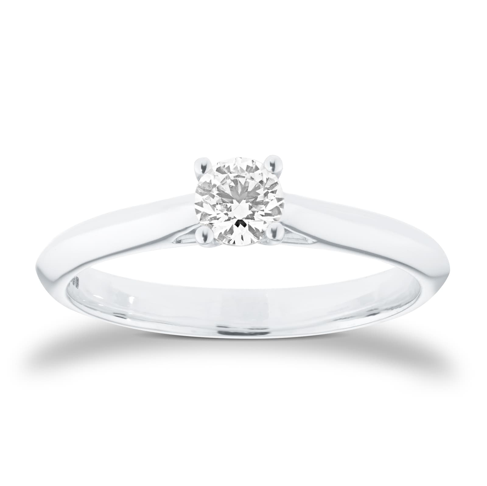 18ct White Gold 0.25ct Diamond Ring - Ring Size S