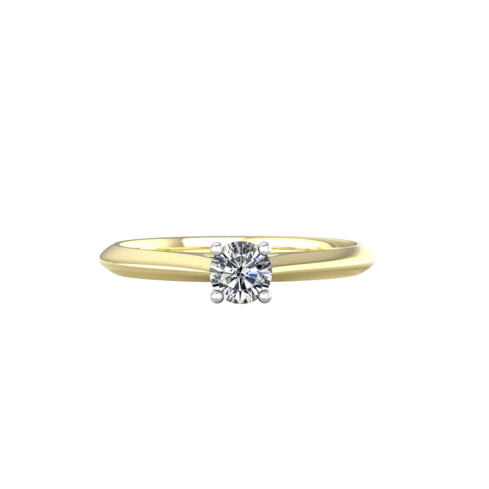 18ct White & Yellow Gold 0.25ct Diamond Ring - Ring Size O