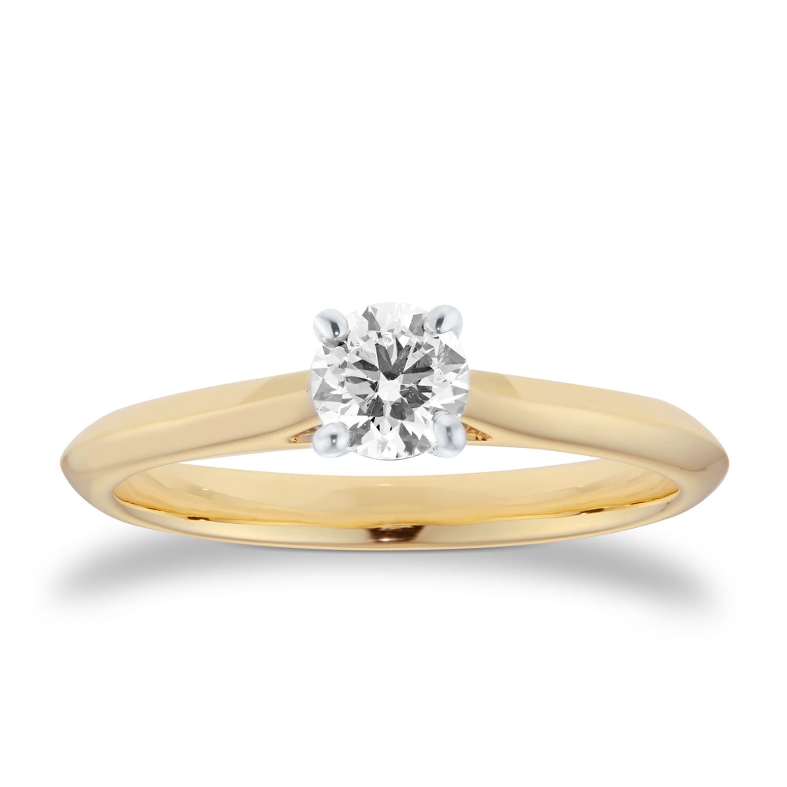 9ct White & Yellow Gold 0.40ct Diamond Ring - Ring Size F