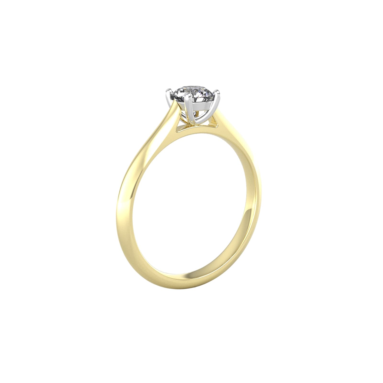 18ct White & Yellow Gold 0.40ct Diamond Ring - Ring Size O