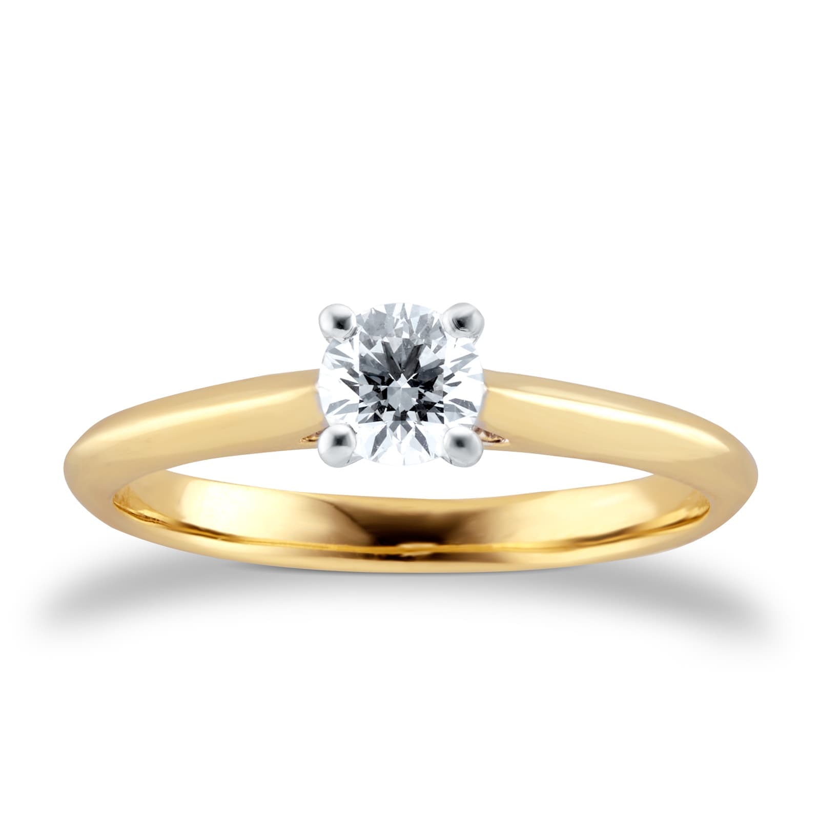 18ct White & Yellow Gold 0.40ct Diamond Ring - Ring Size L