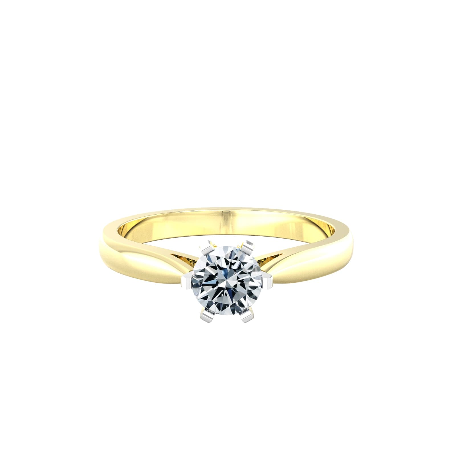 18ct White & Yellow Gold 0.40ct Diamond Ring - Ring Size A