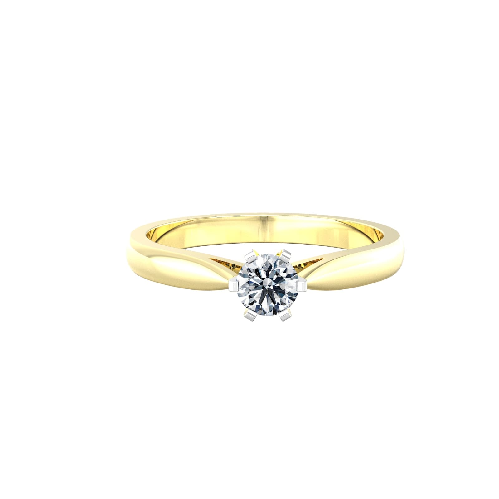 9ct White & Yellow Gold 0.25ct Diamond Ring - Ring Size B