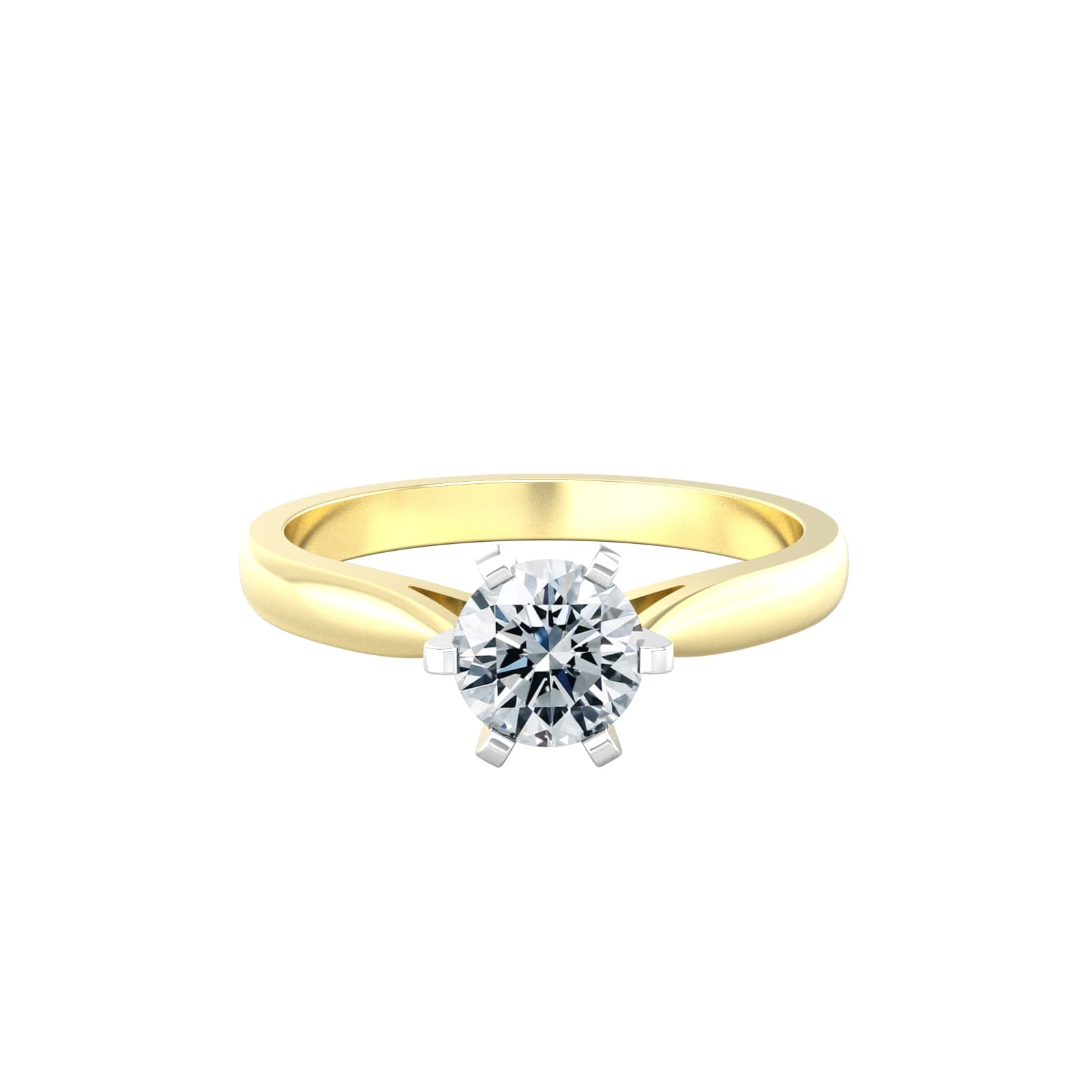 18ct White & Yellow Gold 0.75ct Diamond Ring - Ring Size J