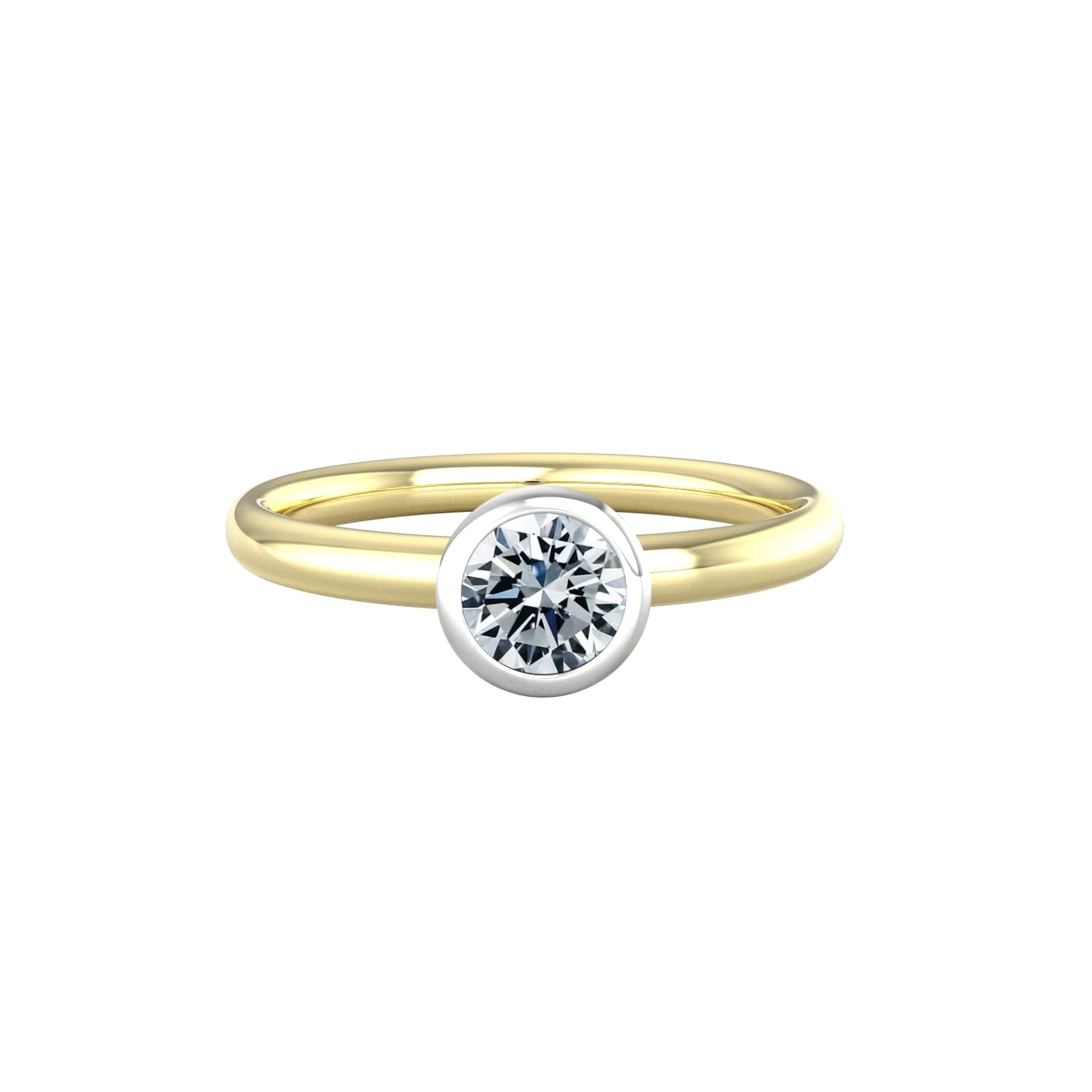 9ct White & Yellow Gold 0.60ct Diamond Ring - Ring Size R.5