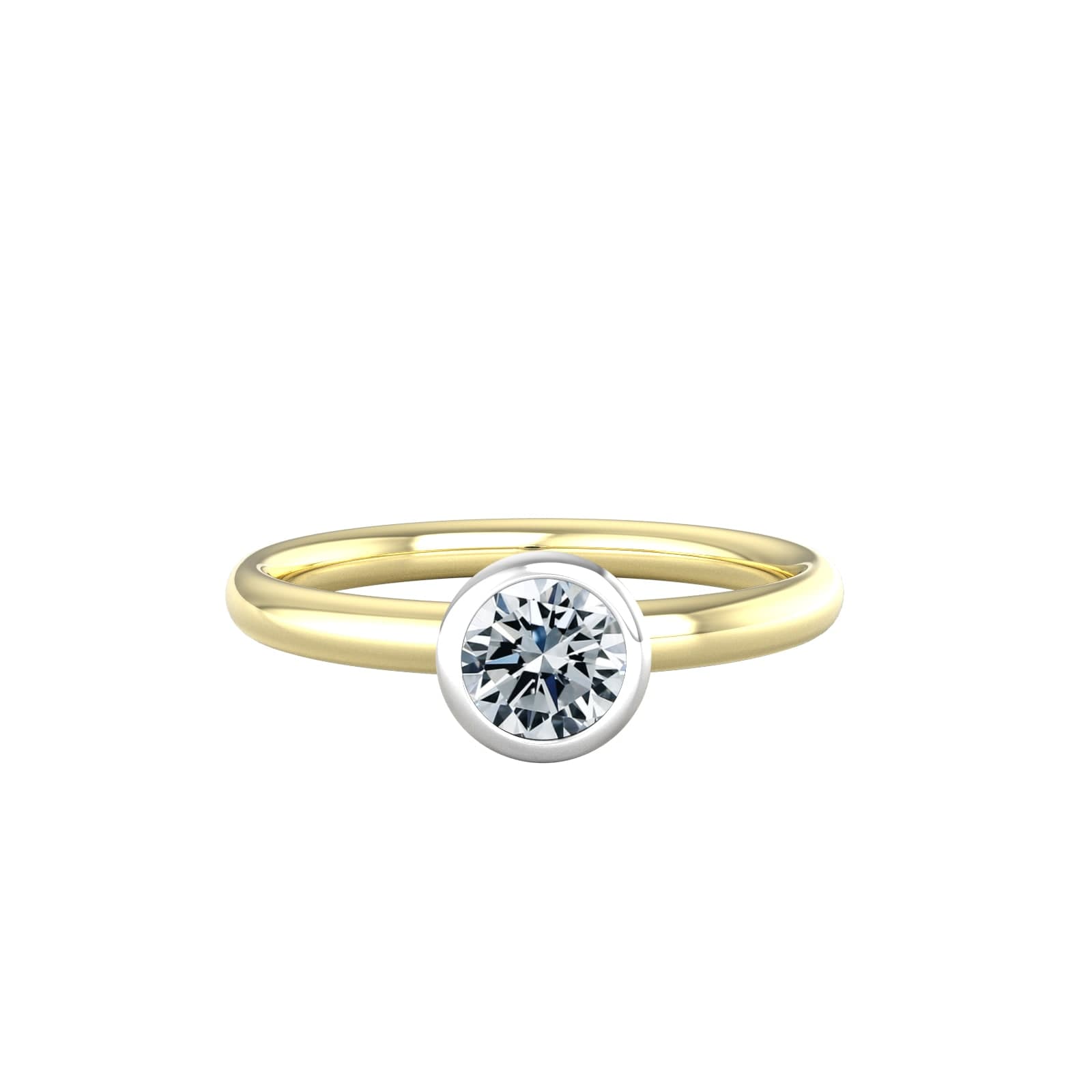 18ct White & Yellow Gold 0.60ct Diamond Ring - Ring Size R
