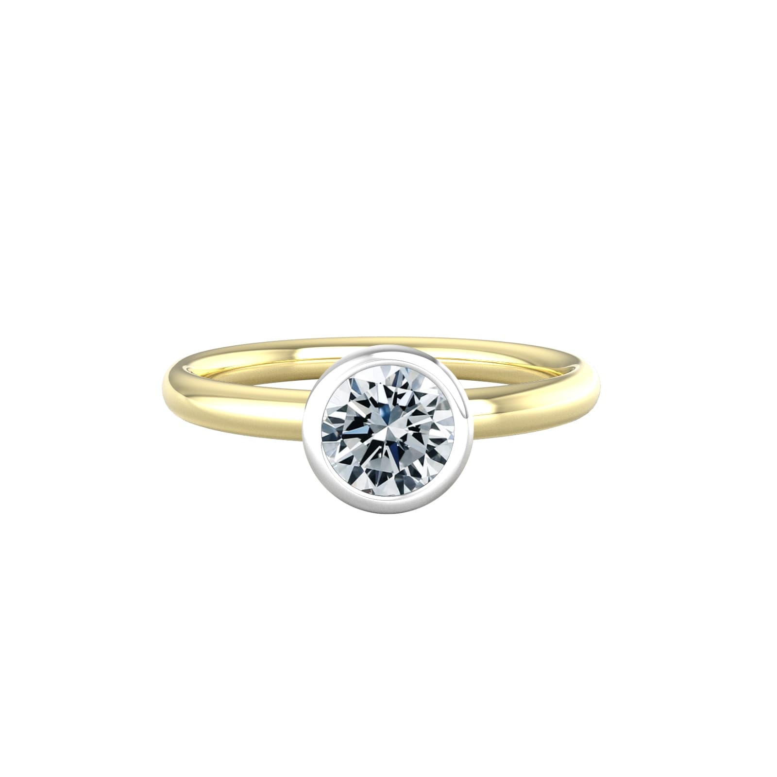 9ct White & Yellow Gold 0.75ct Diamond Ring - Ring Size G.5