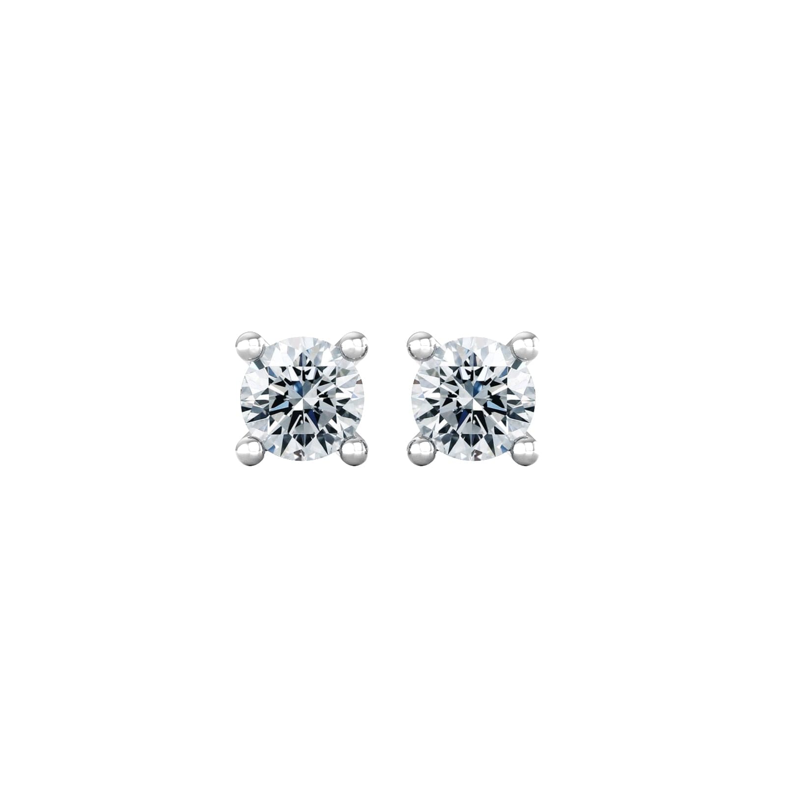 9ct White Gold 4 Claw 0.30cttw Diamond Stud Earrings