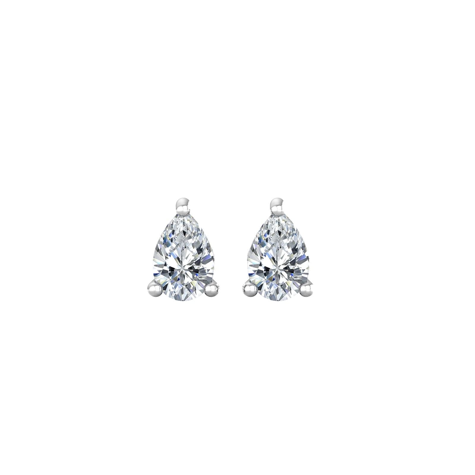 9ct White Gold 4 Claw Pear Cut 0.80ct Diamond Stud Earrings