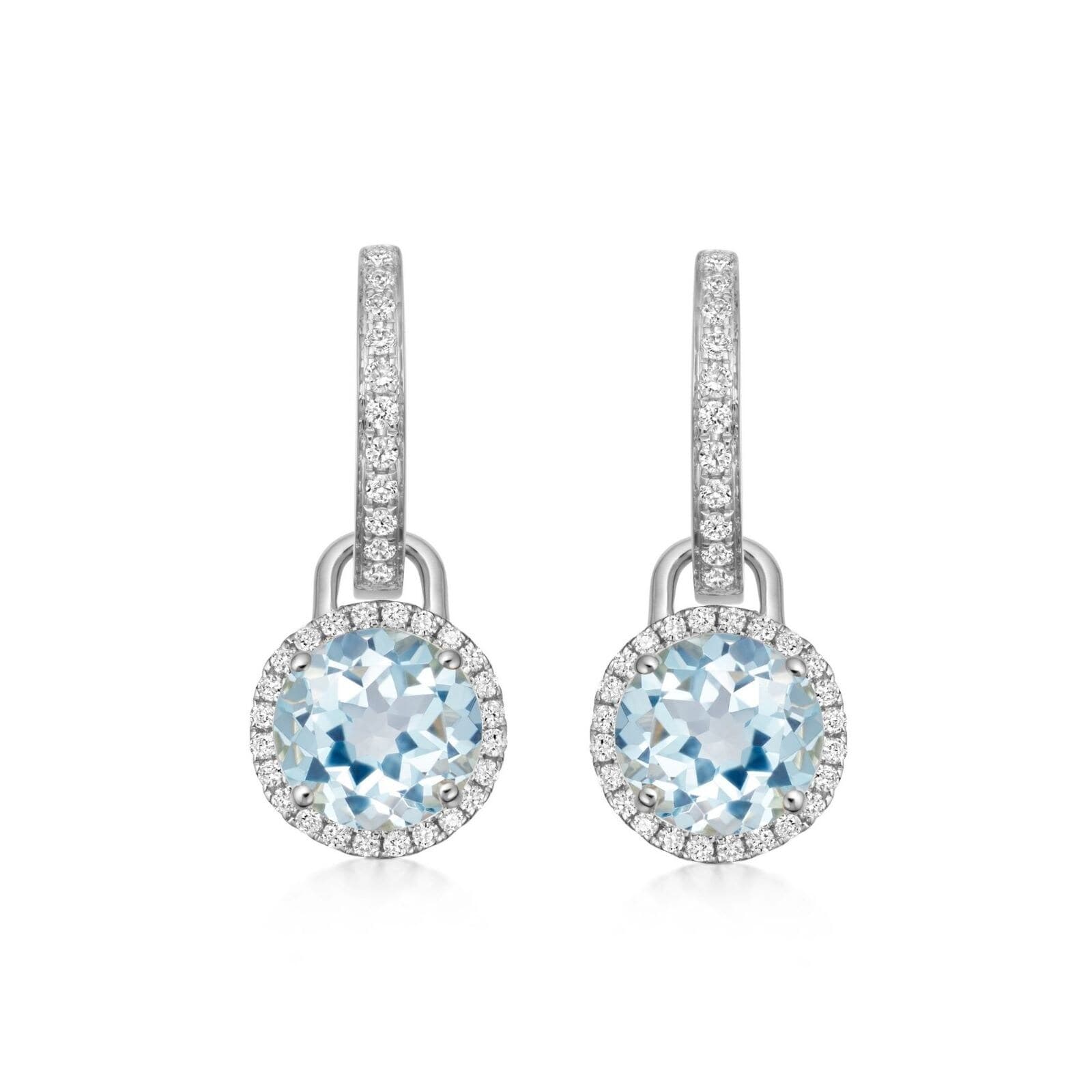 Grace 18ct White Gold, Blue Topaz & 0.32cttw Diamond Mini Detachable Drops Earrings