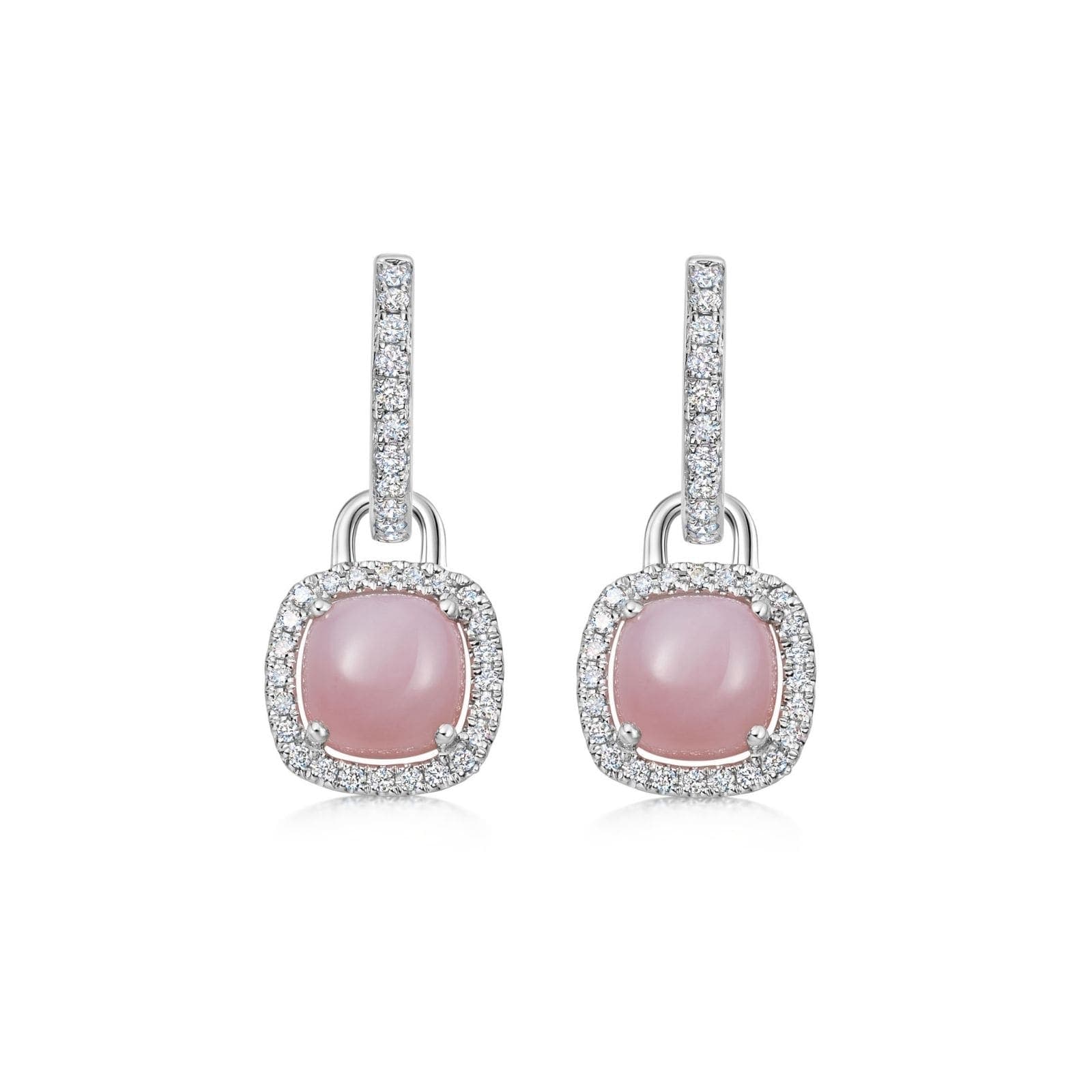 Exclusive 18ct White Gold 0.32ct Diamond Mini Cushion Drop Earrings