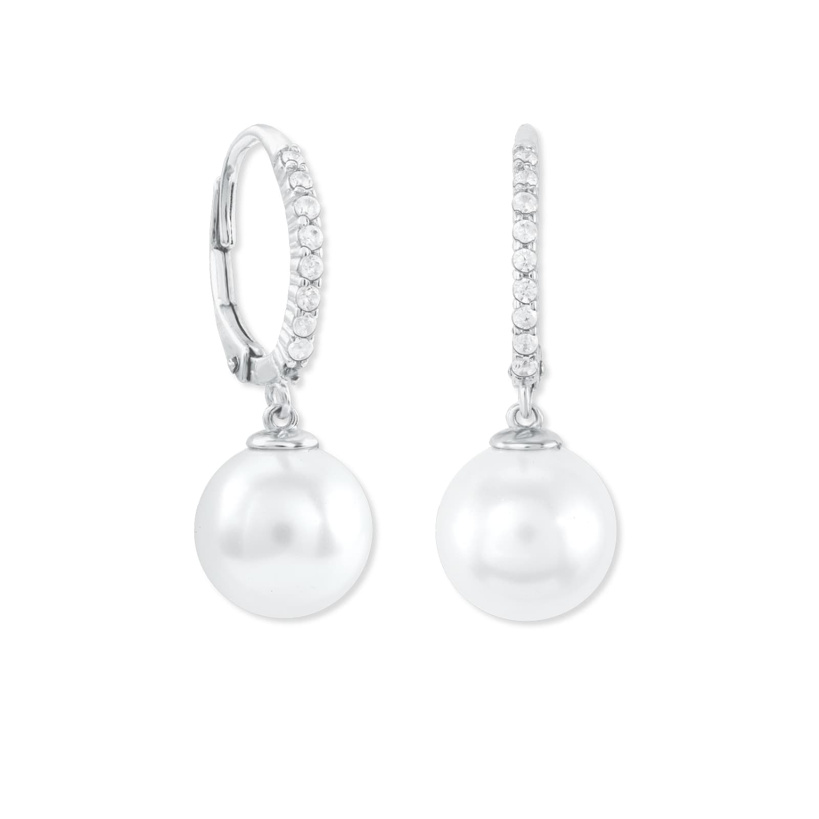 Silver Bead Hoop Earrings