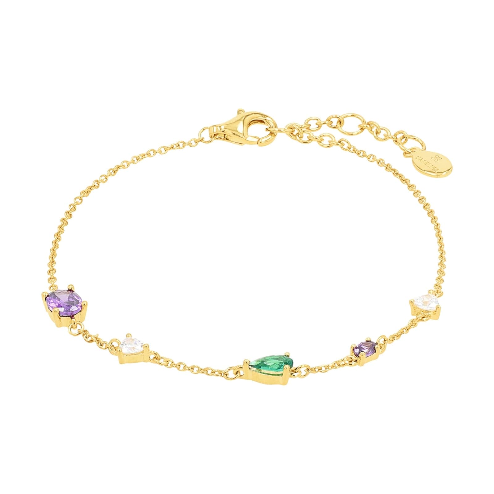 Yellow Gold Coloured Sterling Silver Cubic Zirconia Bracelet
