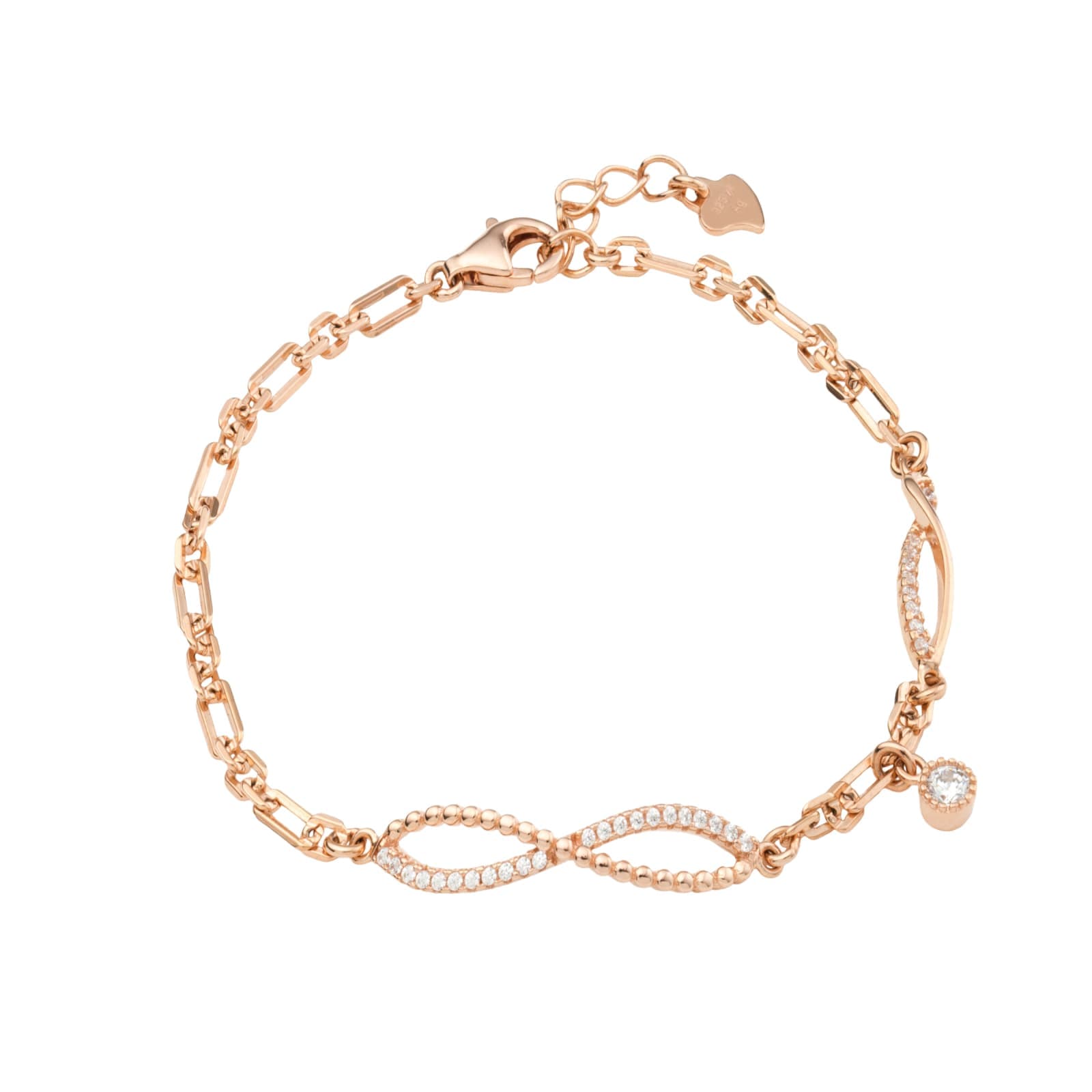 Silver Cubic Zirconia Fantasy Chain Bracelet